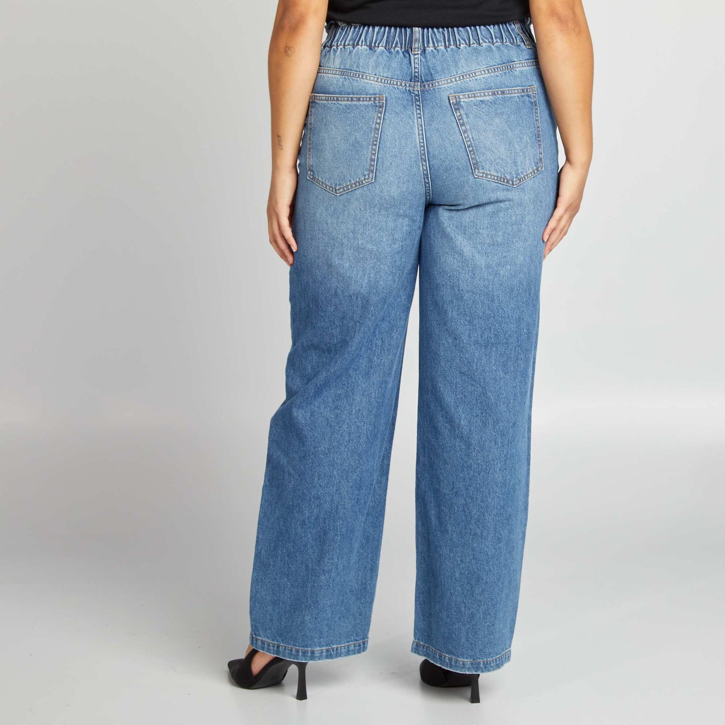 Pantalon denim Wide leg Bleu