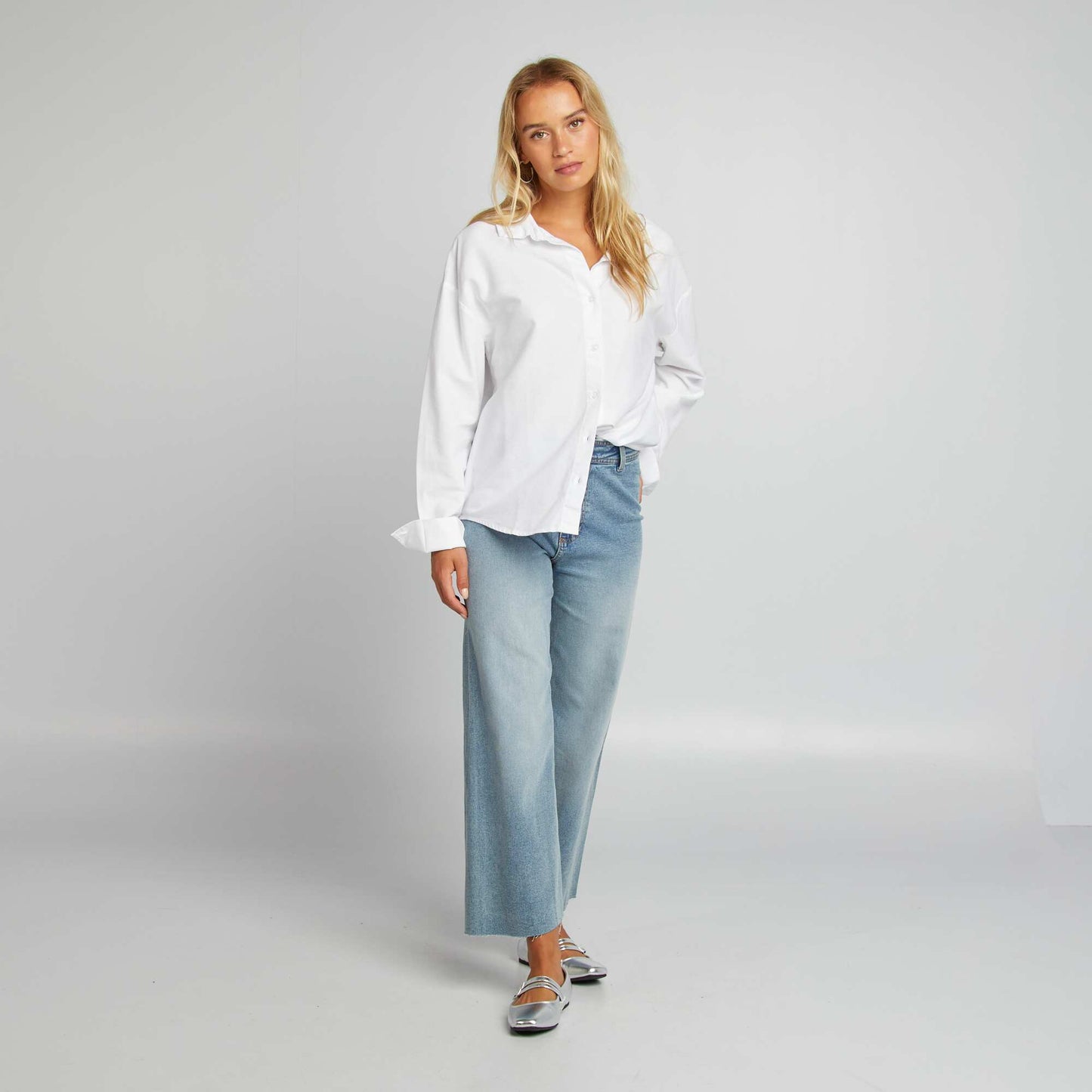 Jean wide leg taille haute Denim