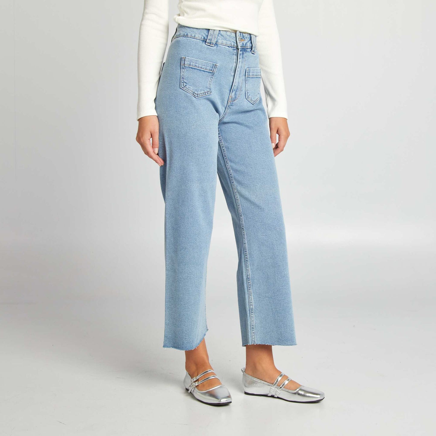 Pantalon denim wide leg - L28 Marine