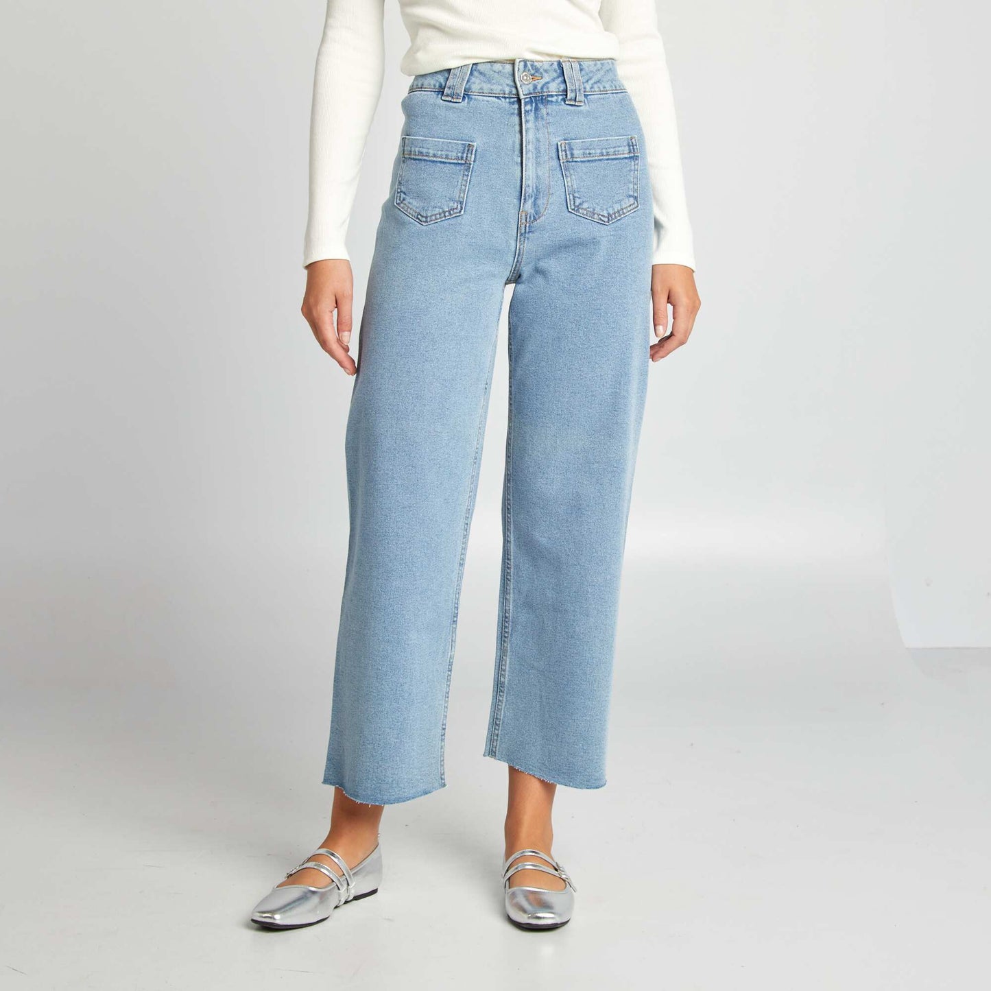 Pantalon denim wide leg - L28 Marine