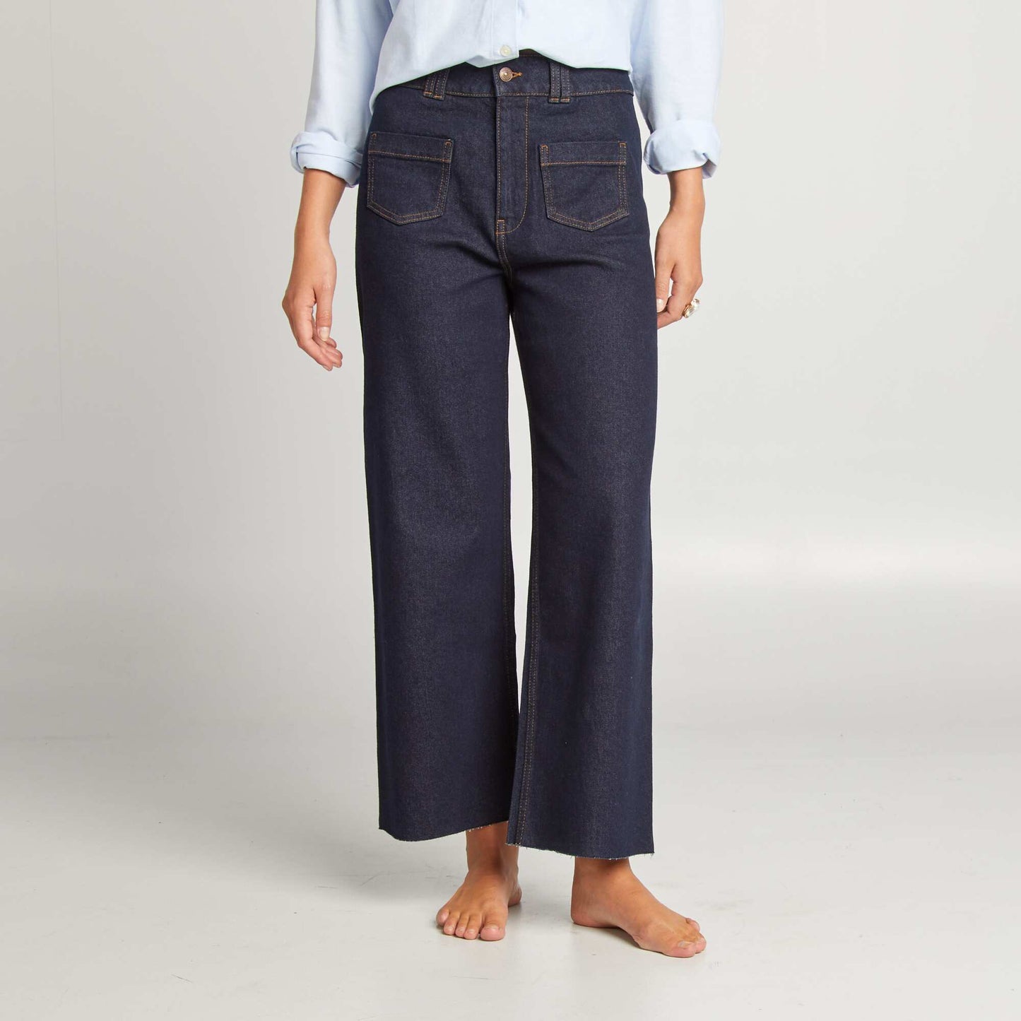 Pantalon denim wide leg - L28 Bleu