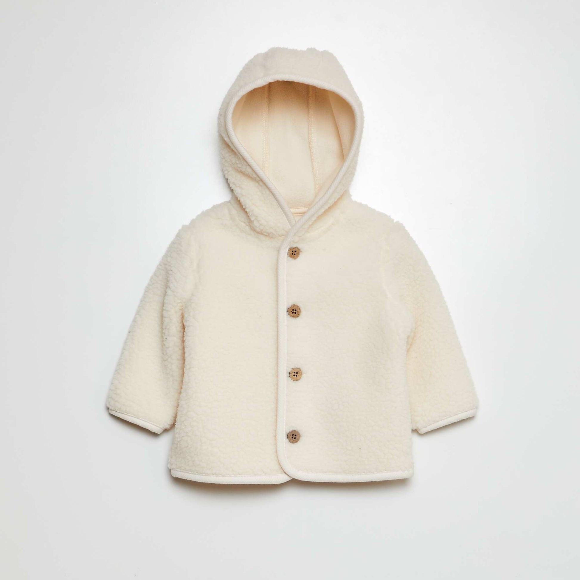 Gilet à capuche effet moutonné Blanc