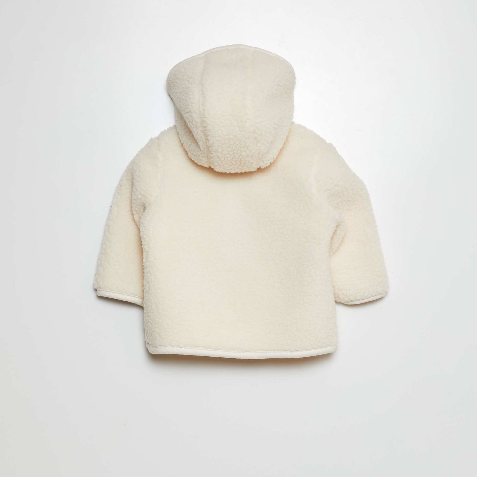 Gilet à capuche effet moutonné Blanc