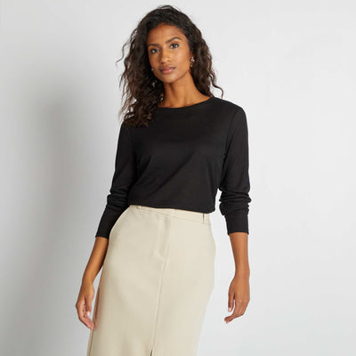 Tee-shirt fluide maille moulinée noir