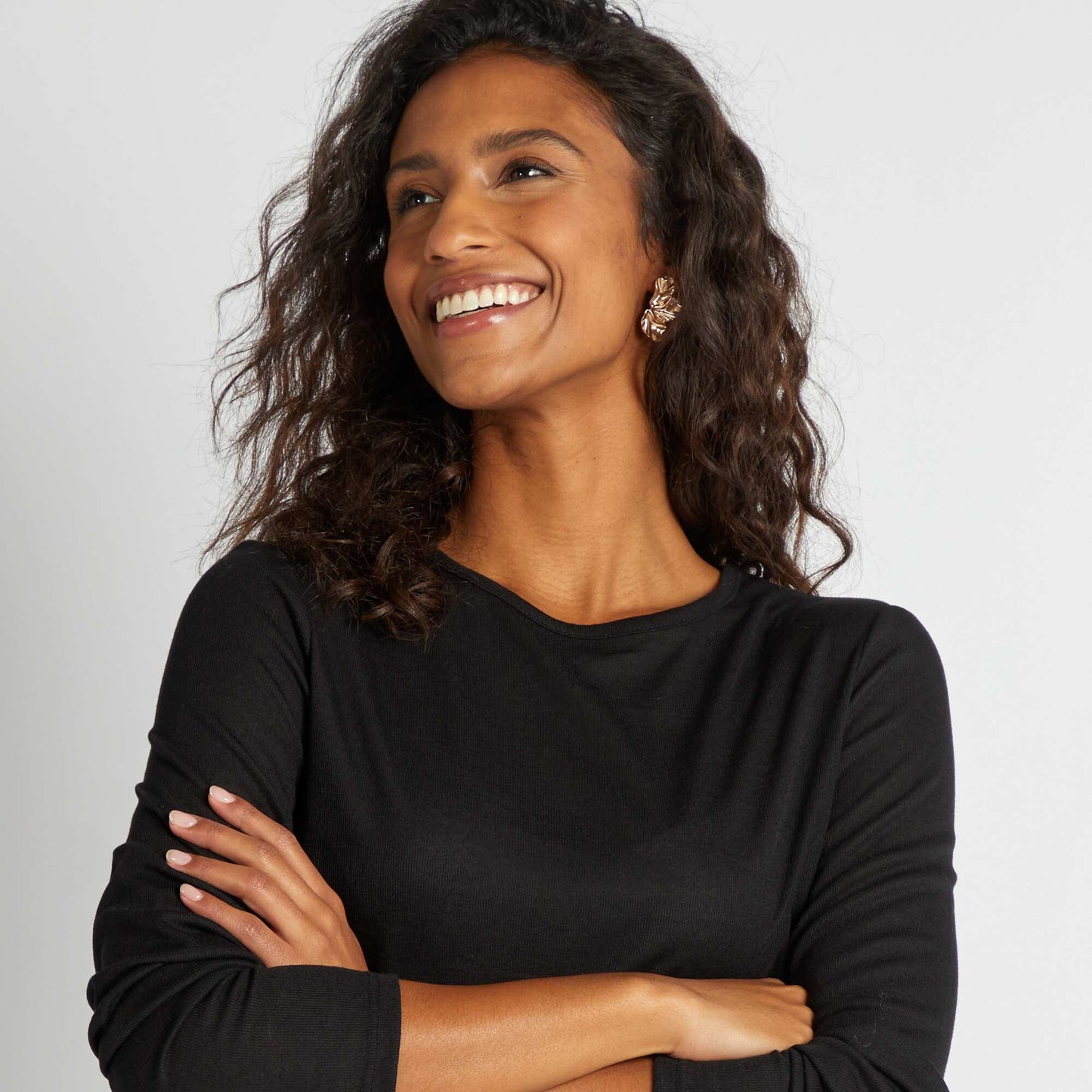 Tee-shirt fluide maille moulinée noir