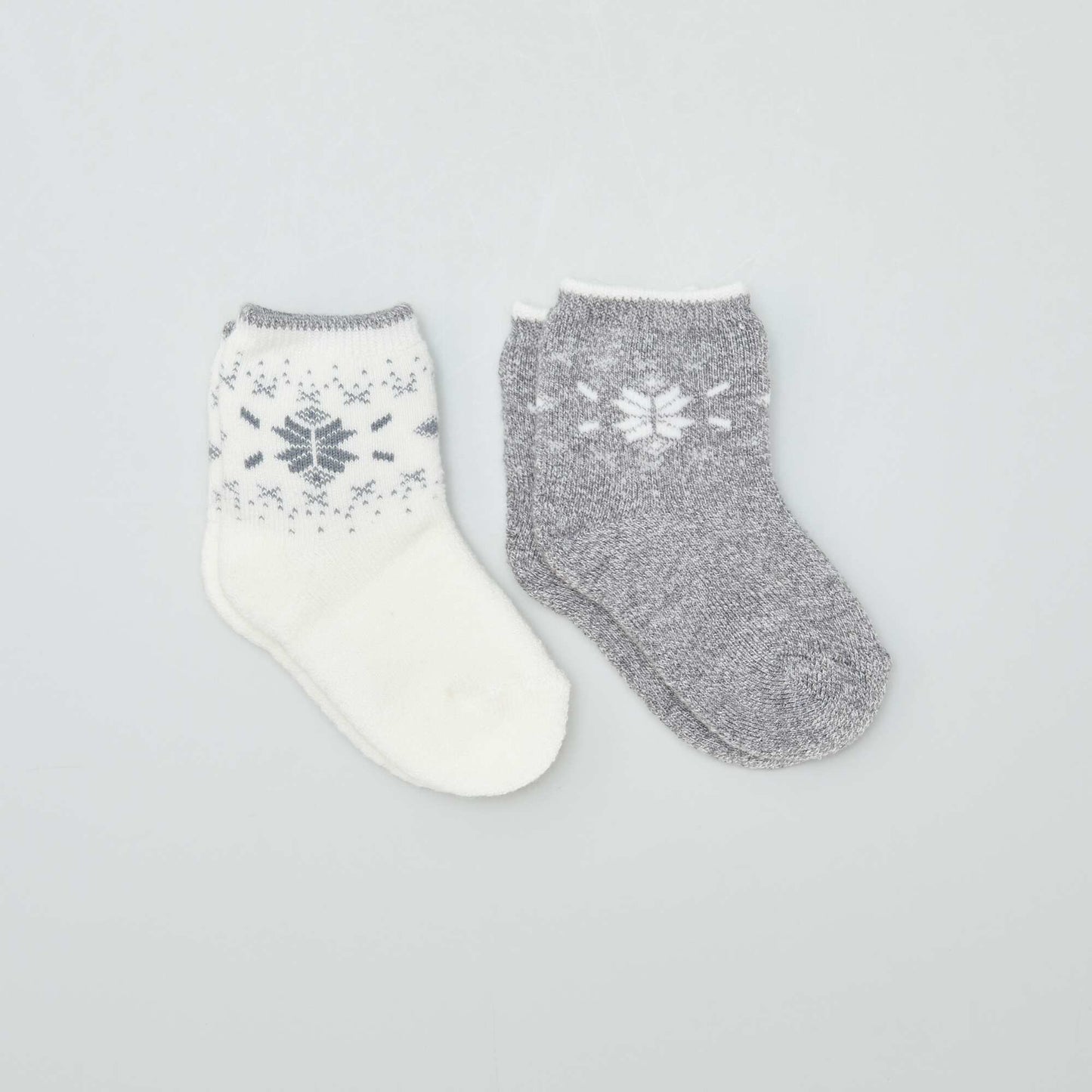 Chaussettes isolantes - lot de 2 Blanc/gris