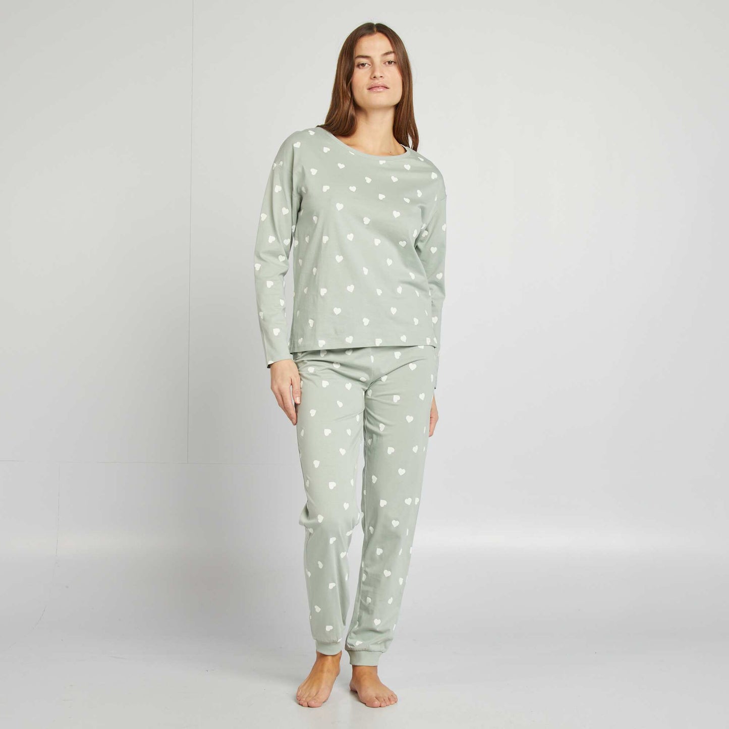 Ensemble pyjama tee-shirt + pantalon imprimé Vert