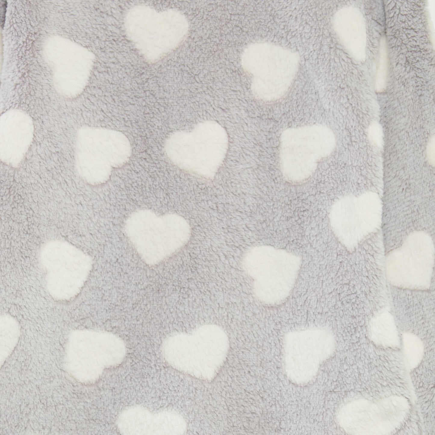 Pyjama chaud imprim coeur - 2 pi ces Gris/blanc