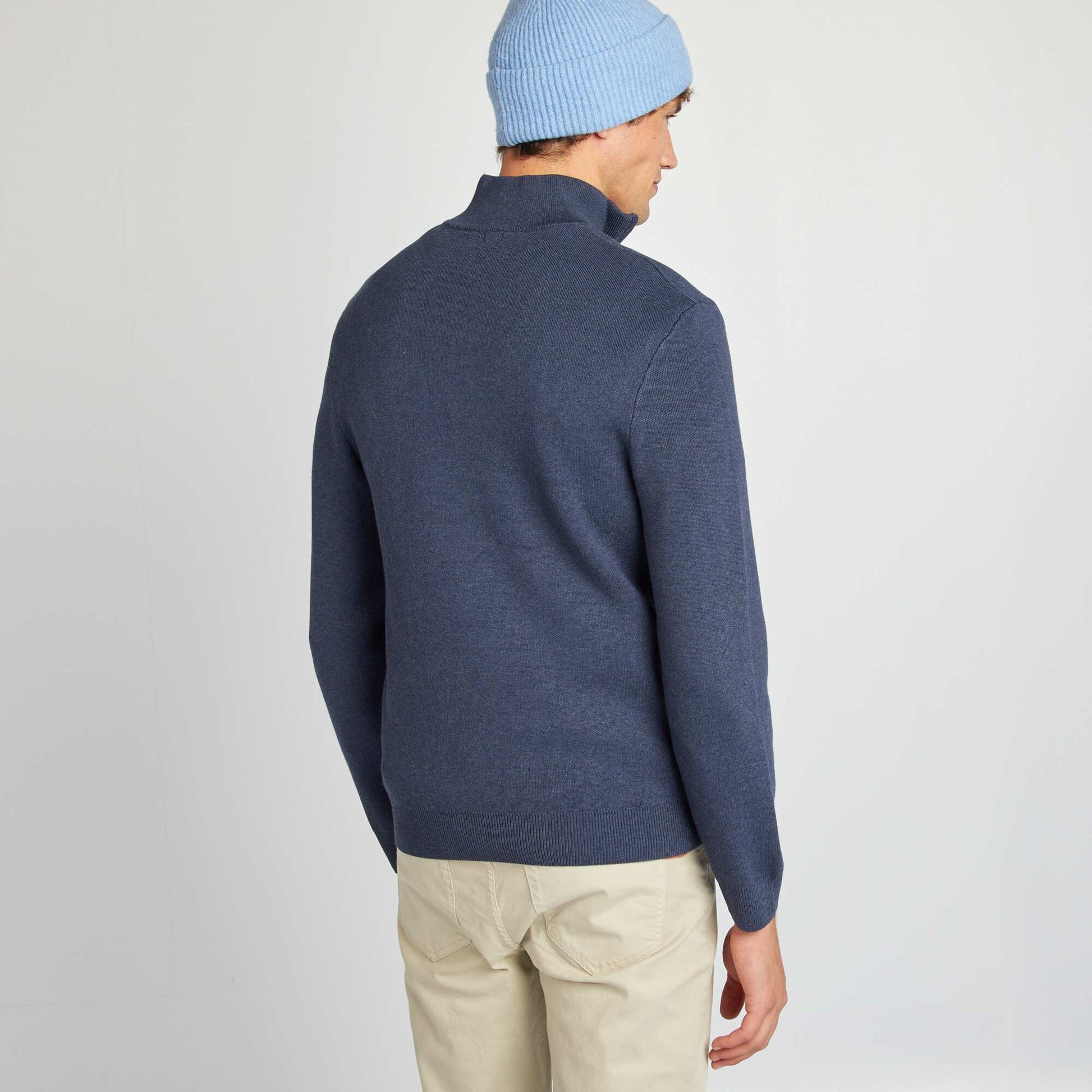 Pull uni col camionneur Bleu