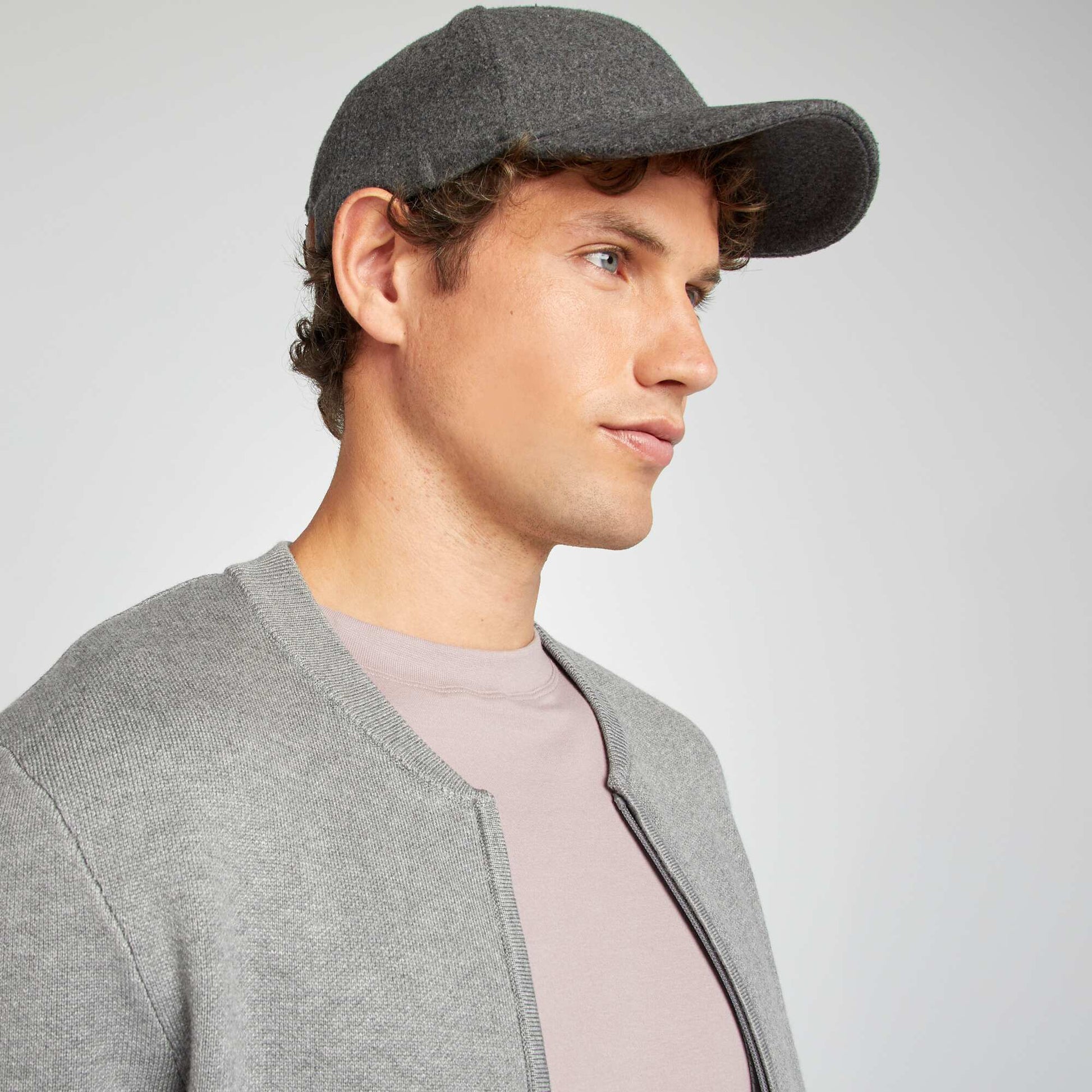 Gilet zippée en maille épaisse Gris