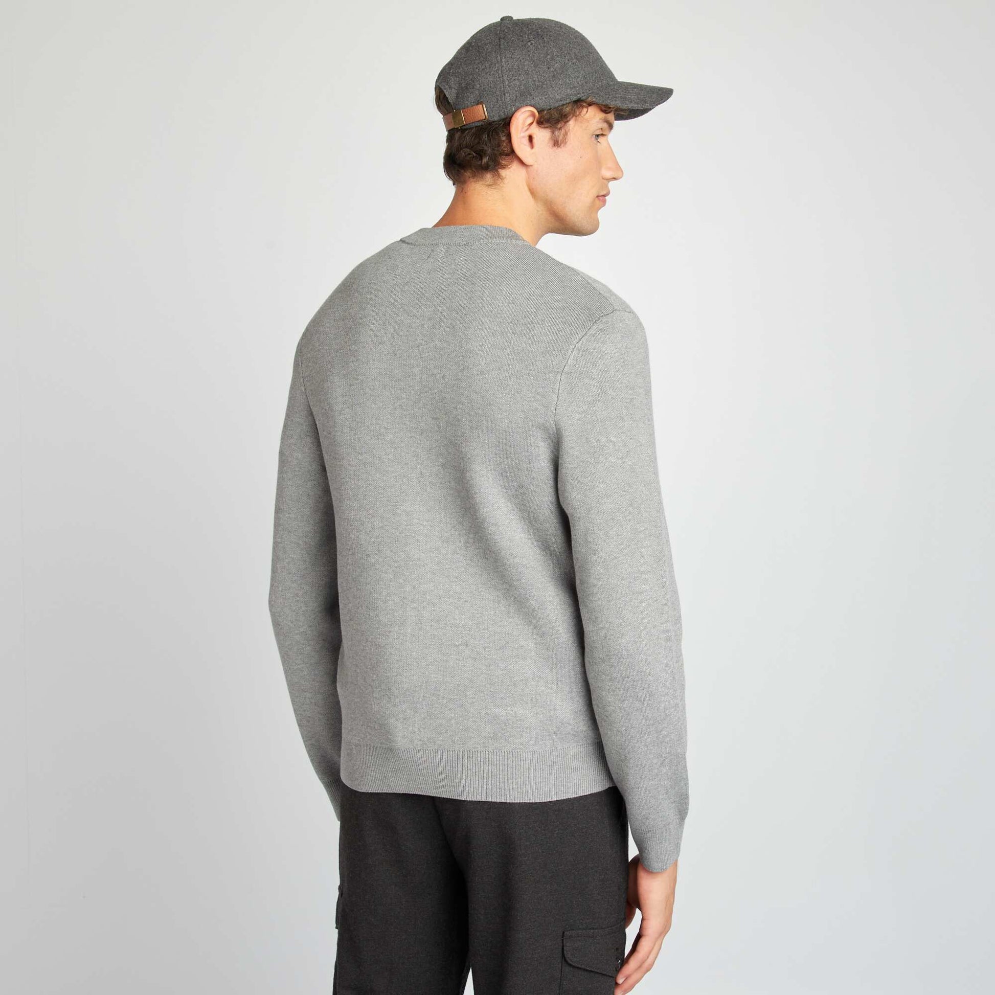 Gilet zippée en maille épaisse Gris