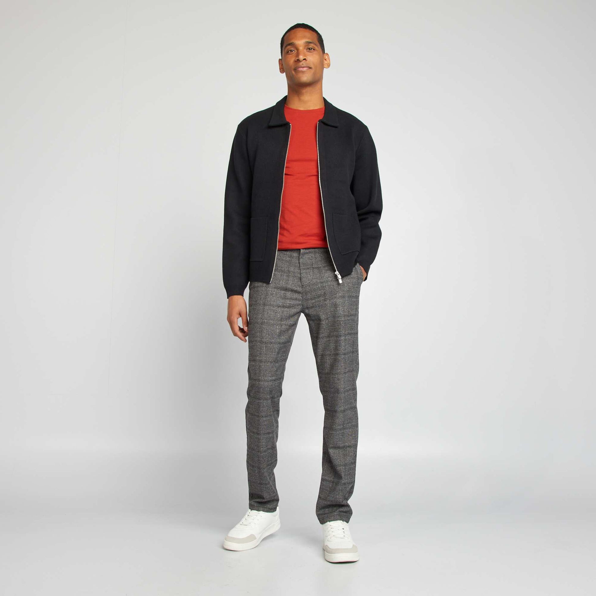 Gilet zippée col polo noir