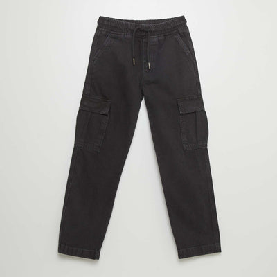 Pantalon denim multipoches Gris