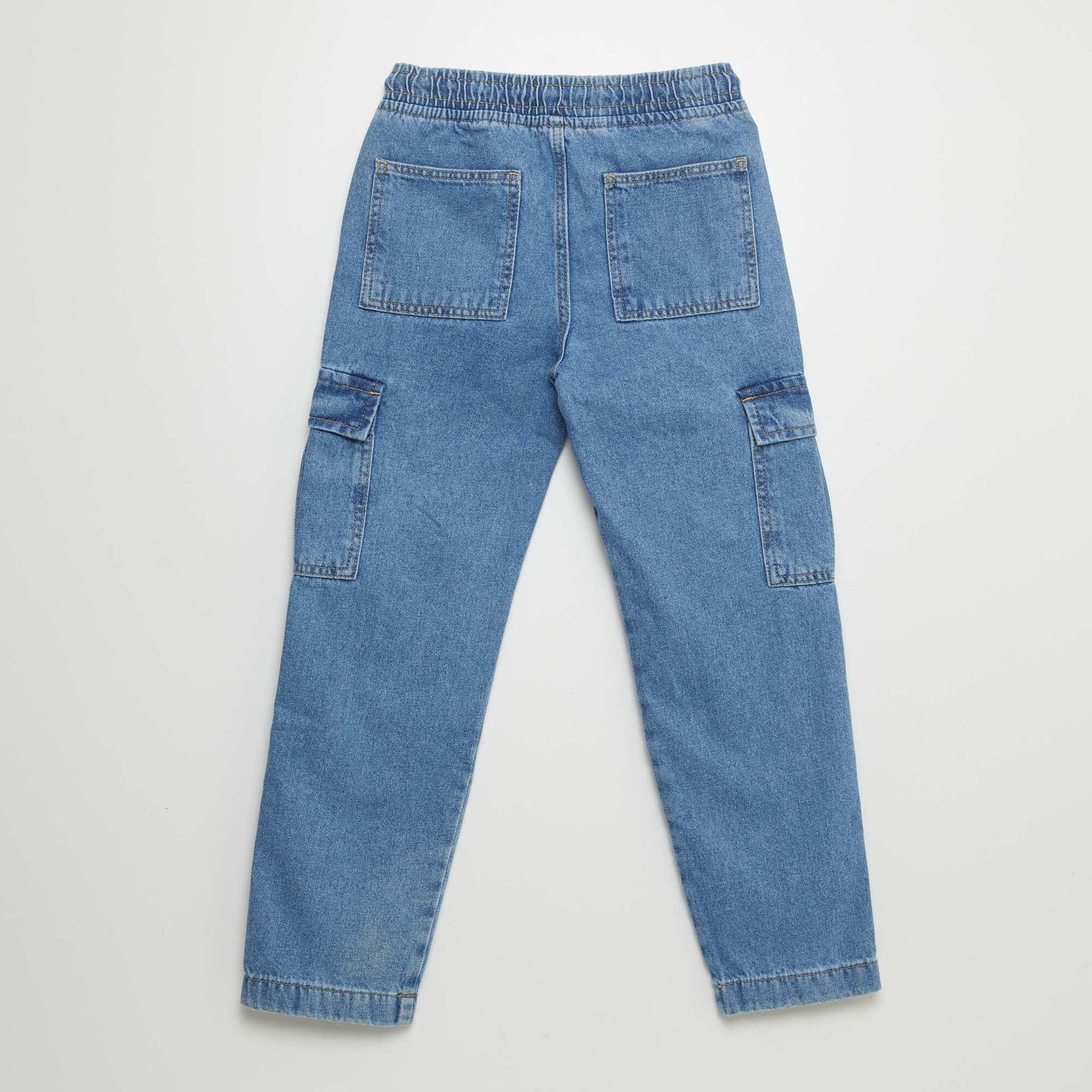 Pantalon denim multipoches Bleu