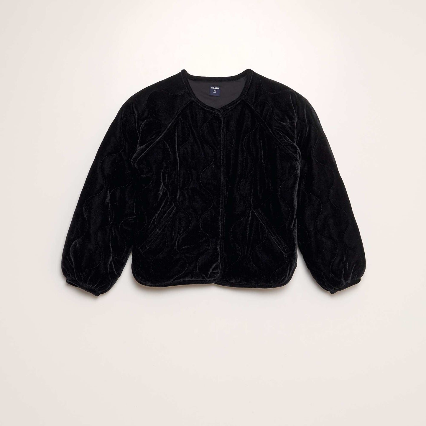 Veste matelass e en velours noir