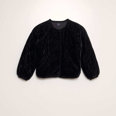 Veste matelass e en velours noir