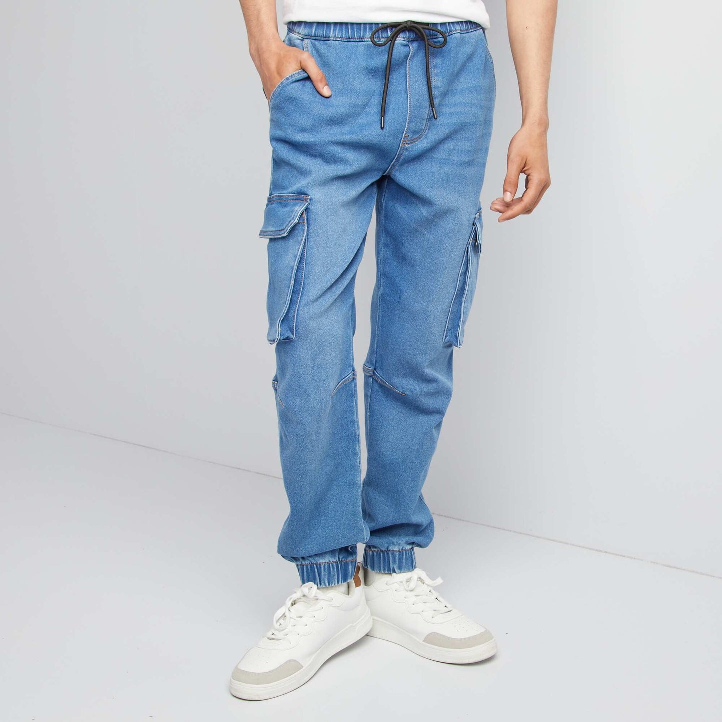 Pantalon jogger en denim Bleu