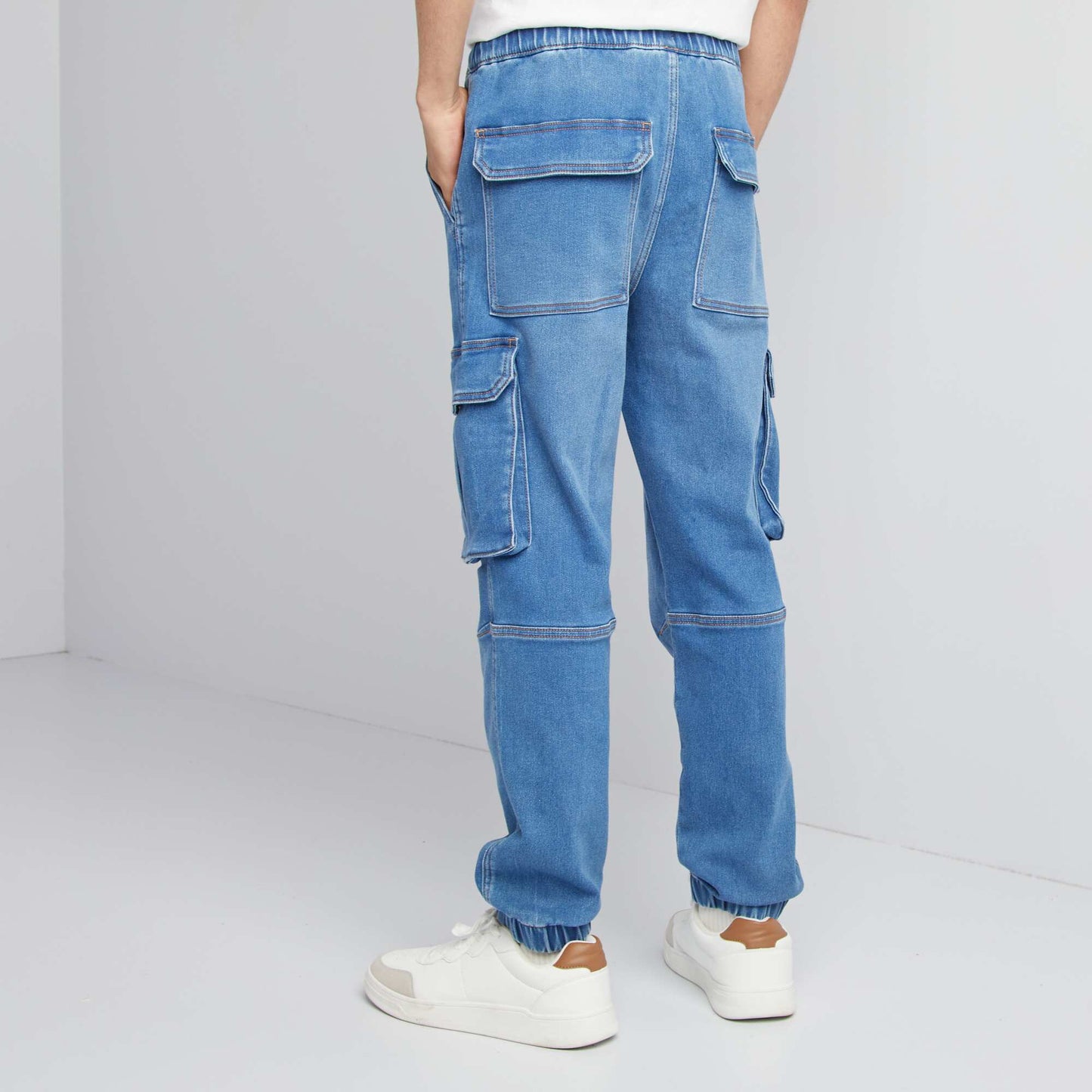 Pantalon jogger en denim Bleu