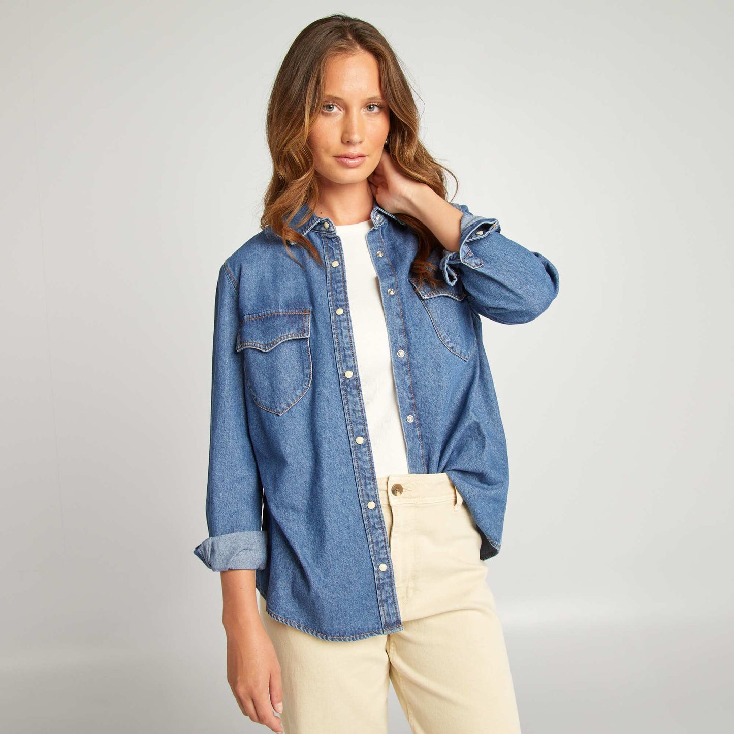 Chemise en denim brut Stone