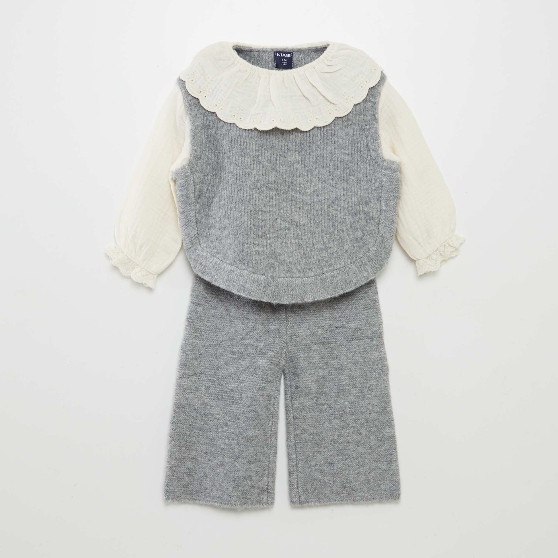 Pull doux et chaud sans manches Gris