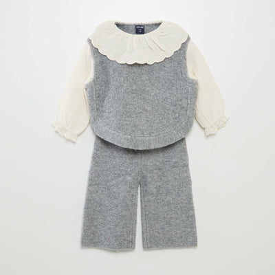 Pull doux et chaud sans manches Gris