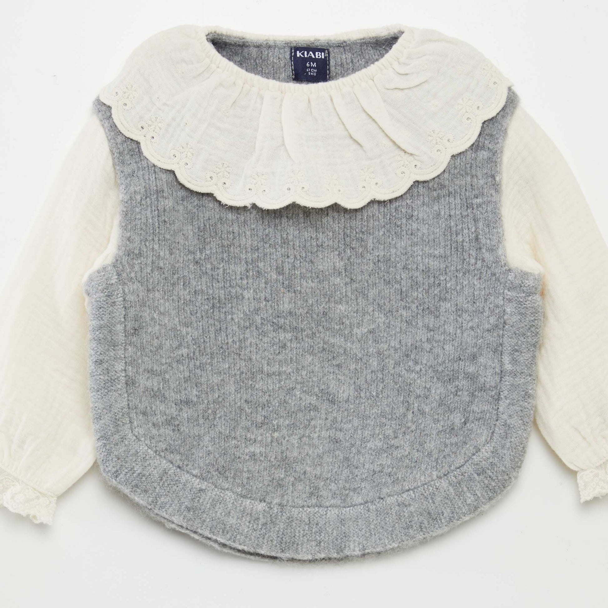 Pull doux et chaud sans manches Gris