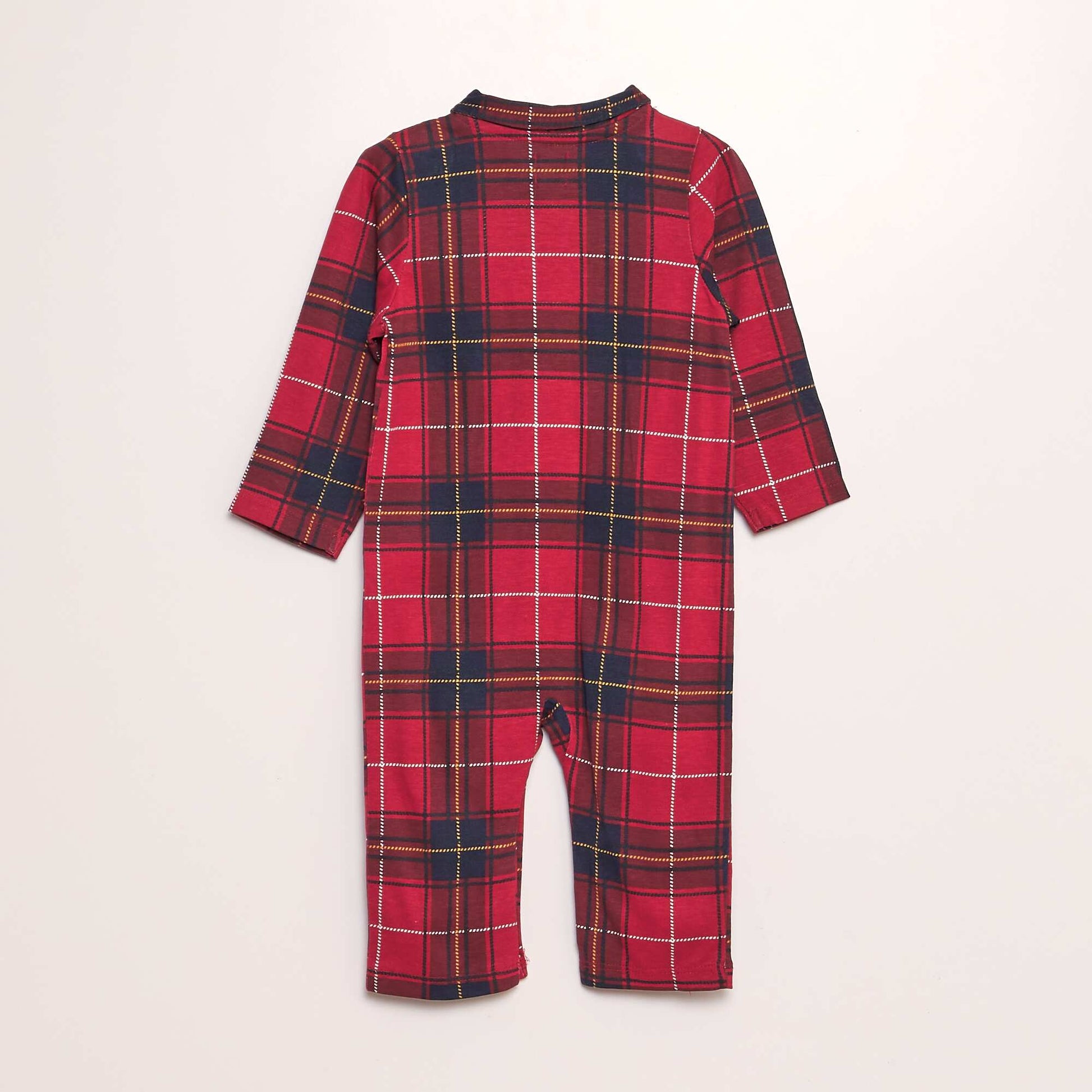 Pyjama carreaux avec col chemise Rouge