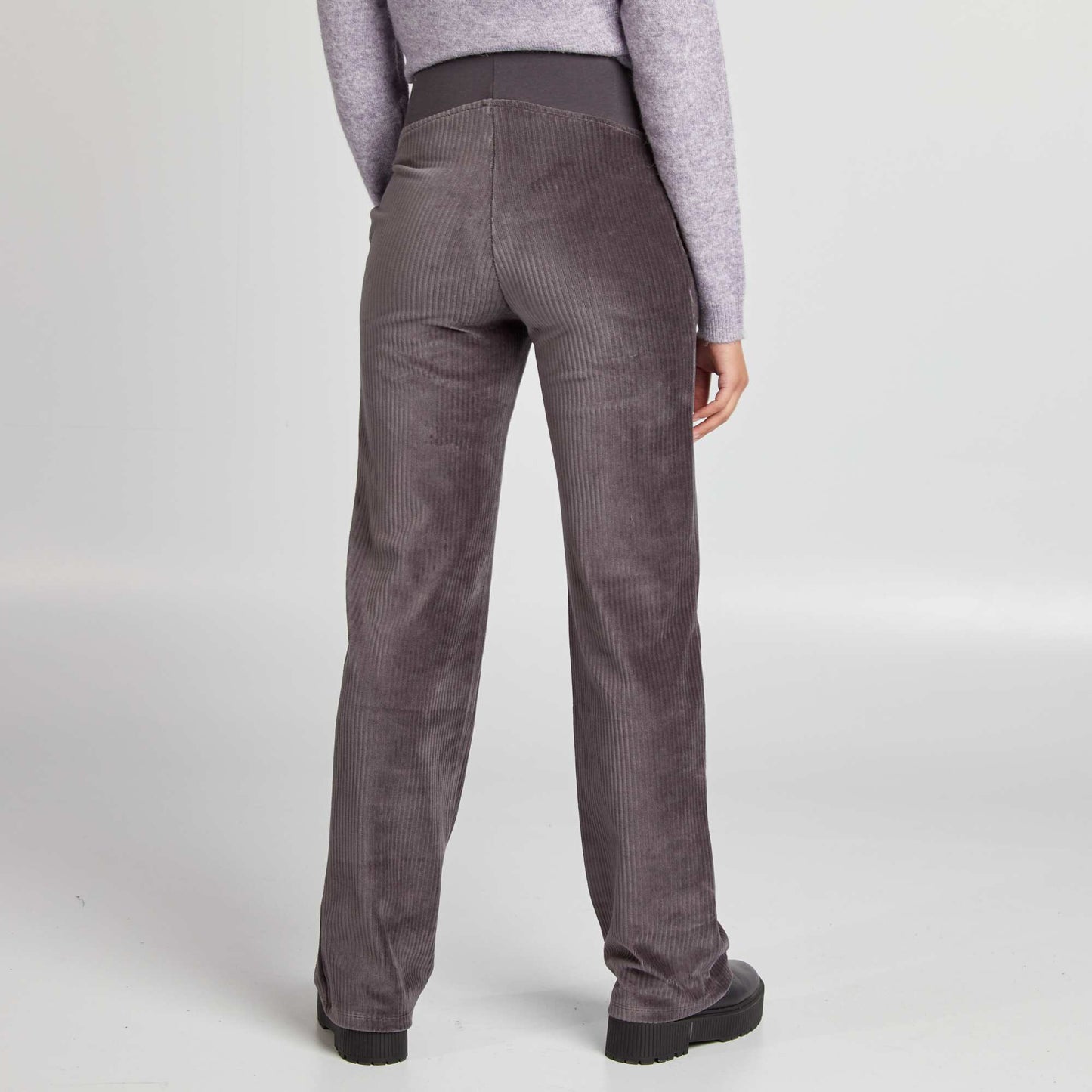 Pantalon maternité velours côtelé Gris taupe