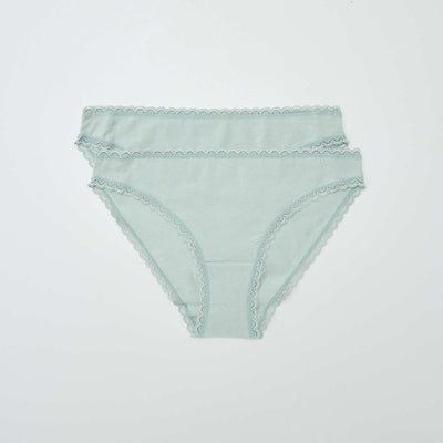 Lot de 2 culottes en coton vert