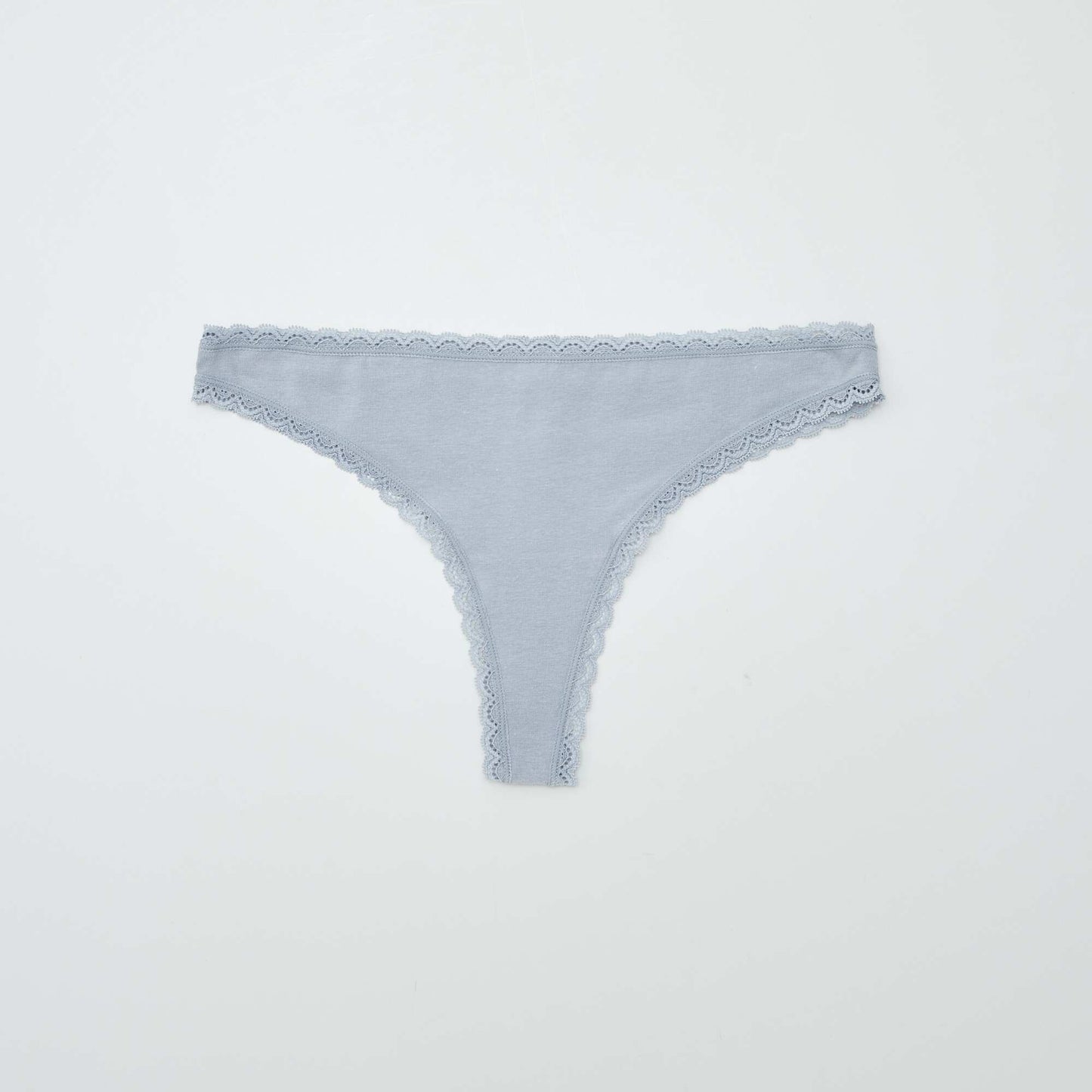Lot de 2 tangas en coton BLEU GRISé