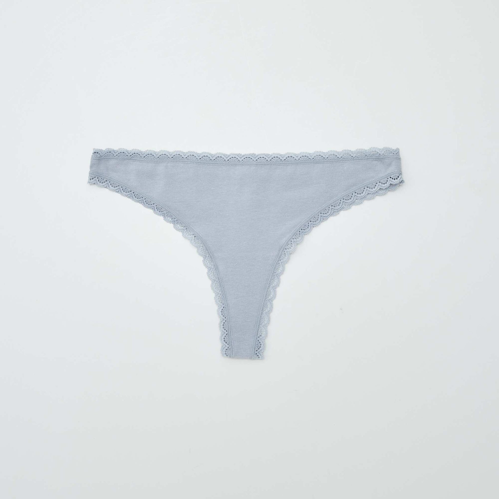 Lot de 2 tangas en coton BLEU GRISé