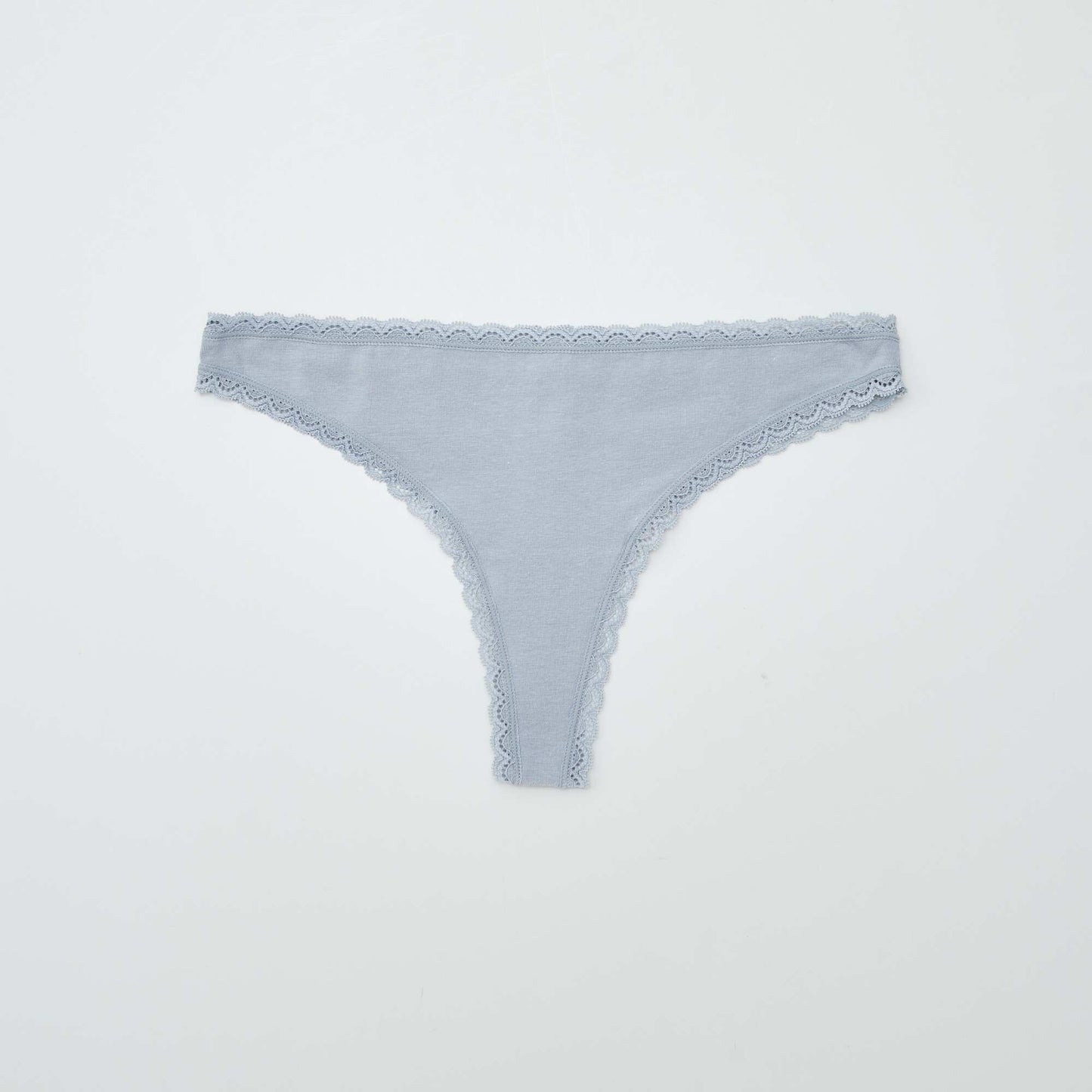 Lot de 2 tangas en coton BLEU GRISé