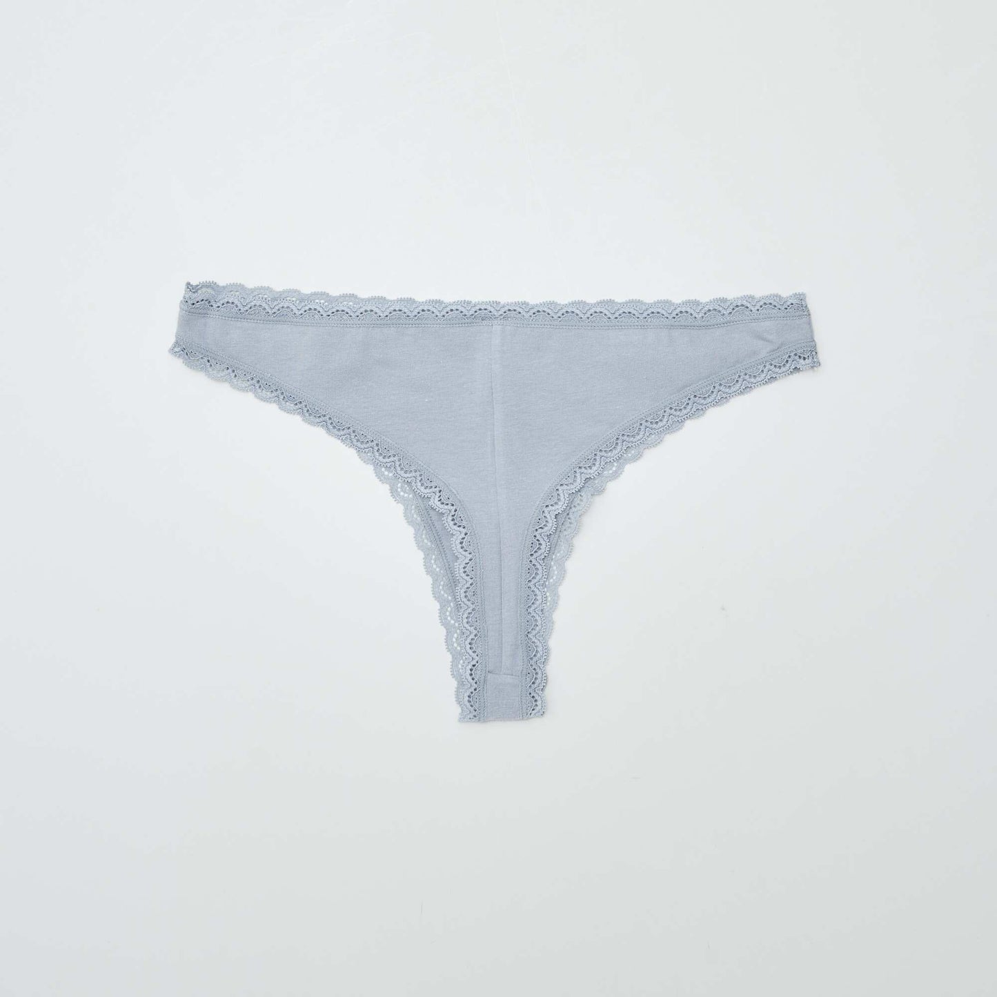 Lot de 2 tangas en coton BLEU GRISé