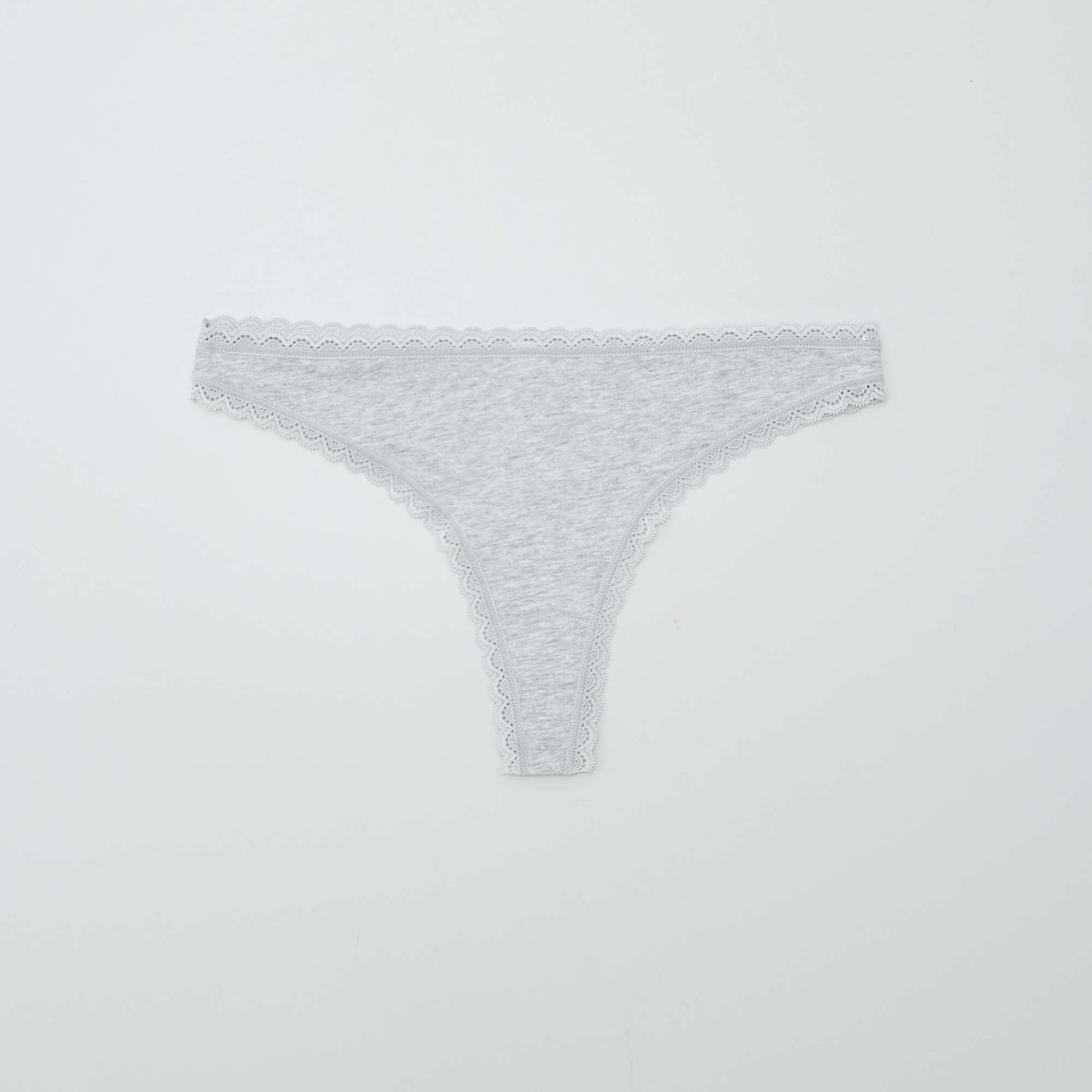 Lot de 2 tangas en coton GRIS CHINé