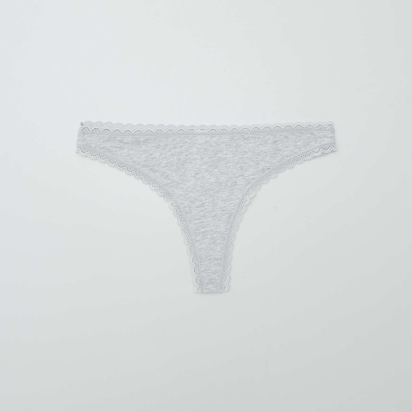 Lot de 2 tangas en coton GRIS CHINé