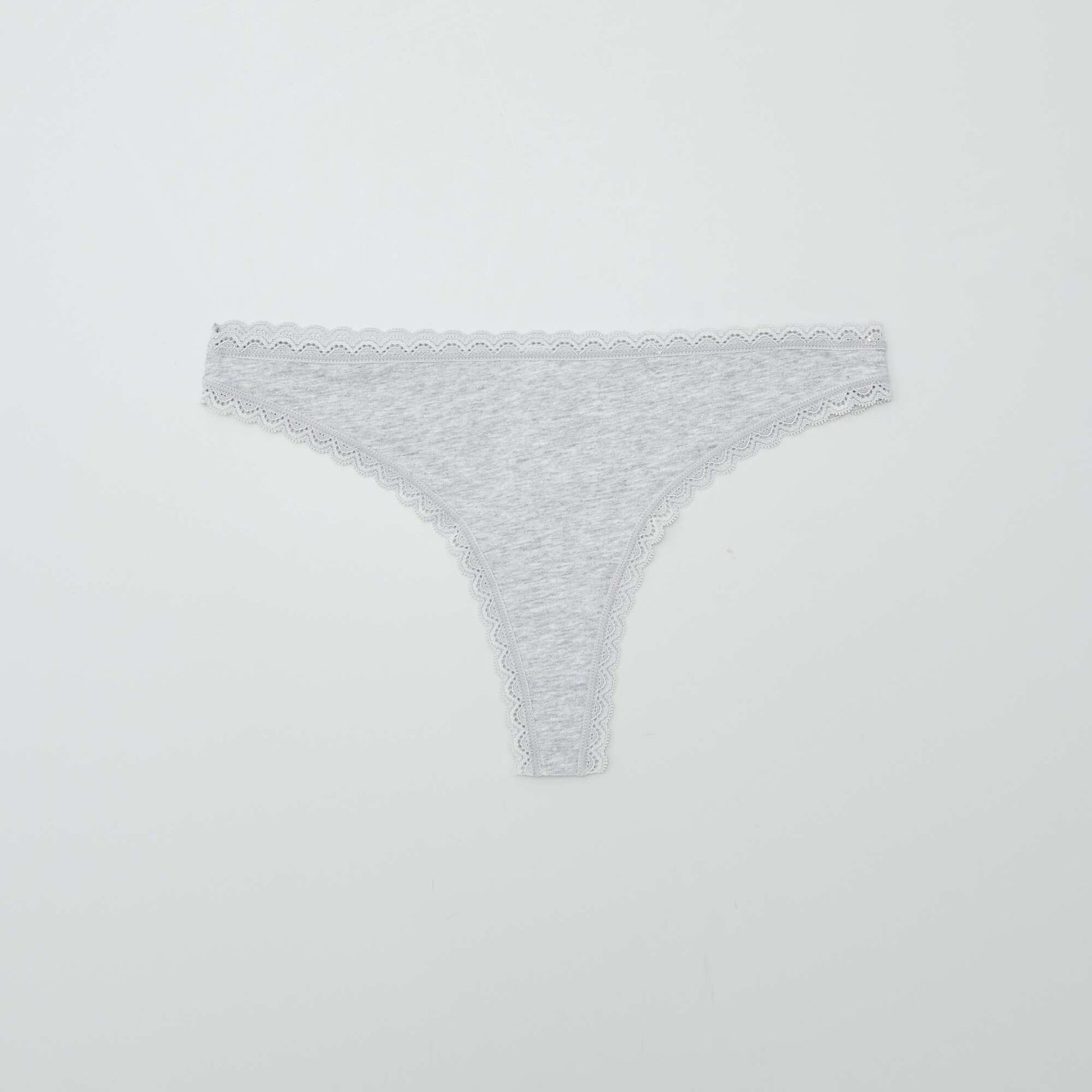 Lot de 2 tangas en coton GRIS CHINé