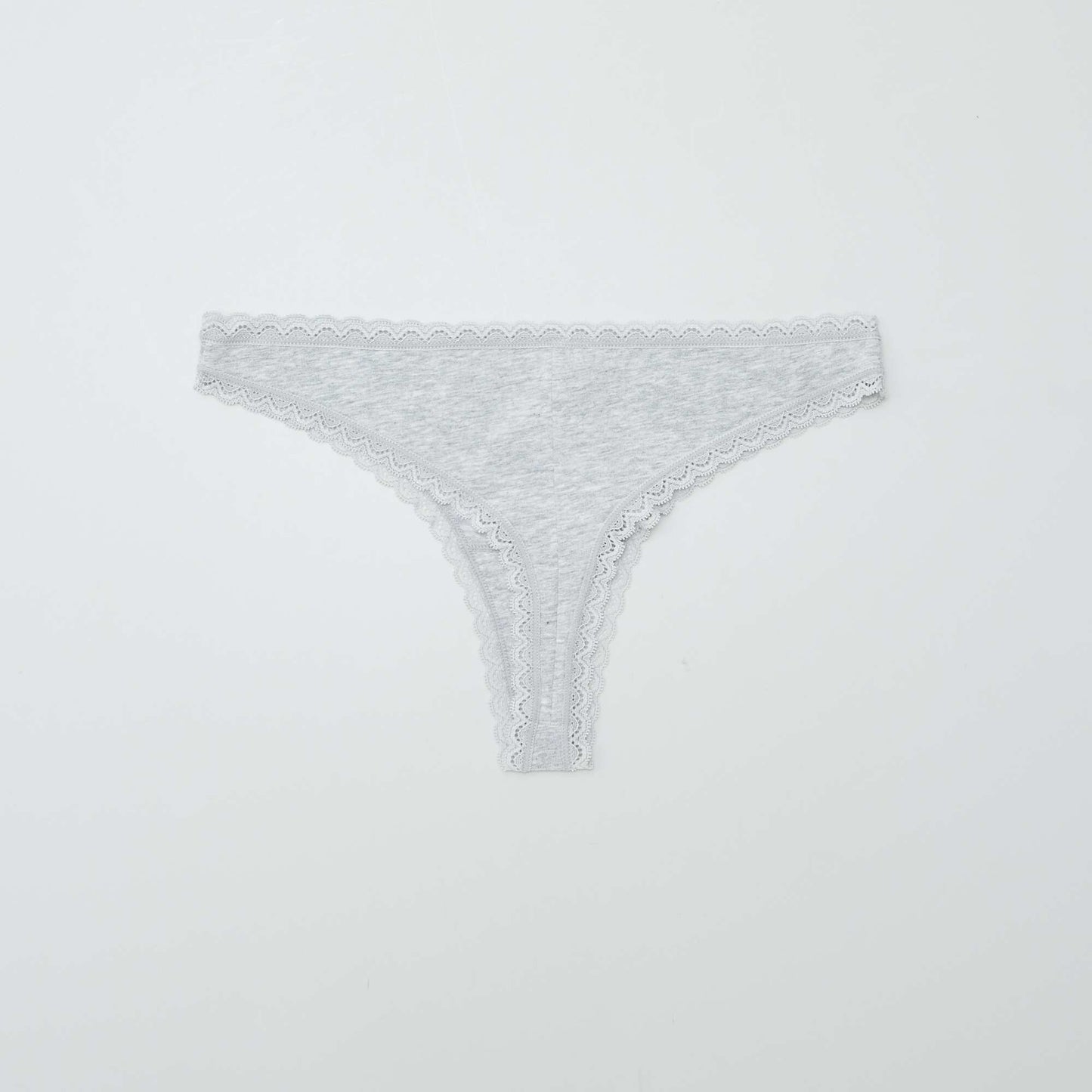 Lot de 2 tangas en coton GRIS CHINé