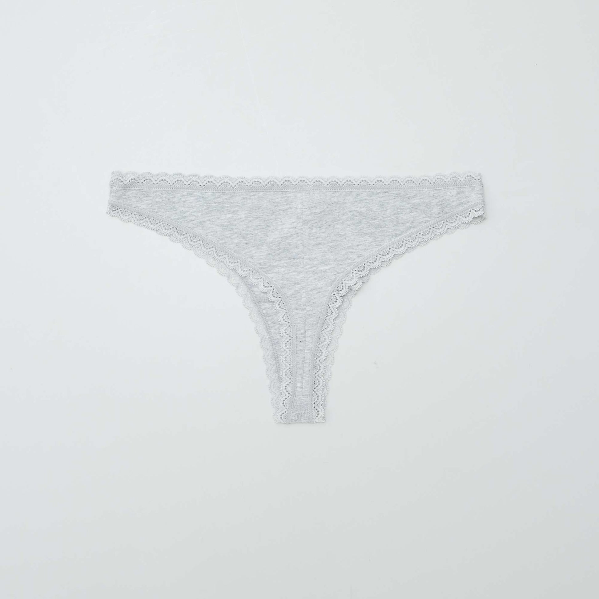 Lot de 2 tangas en coton GRIS CHINé