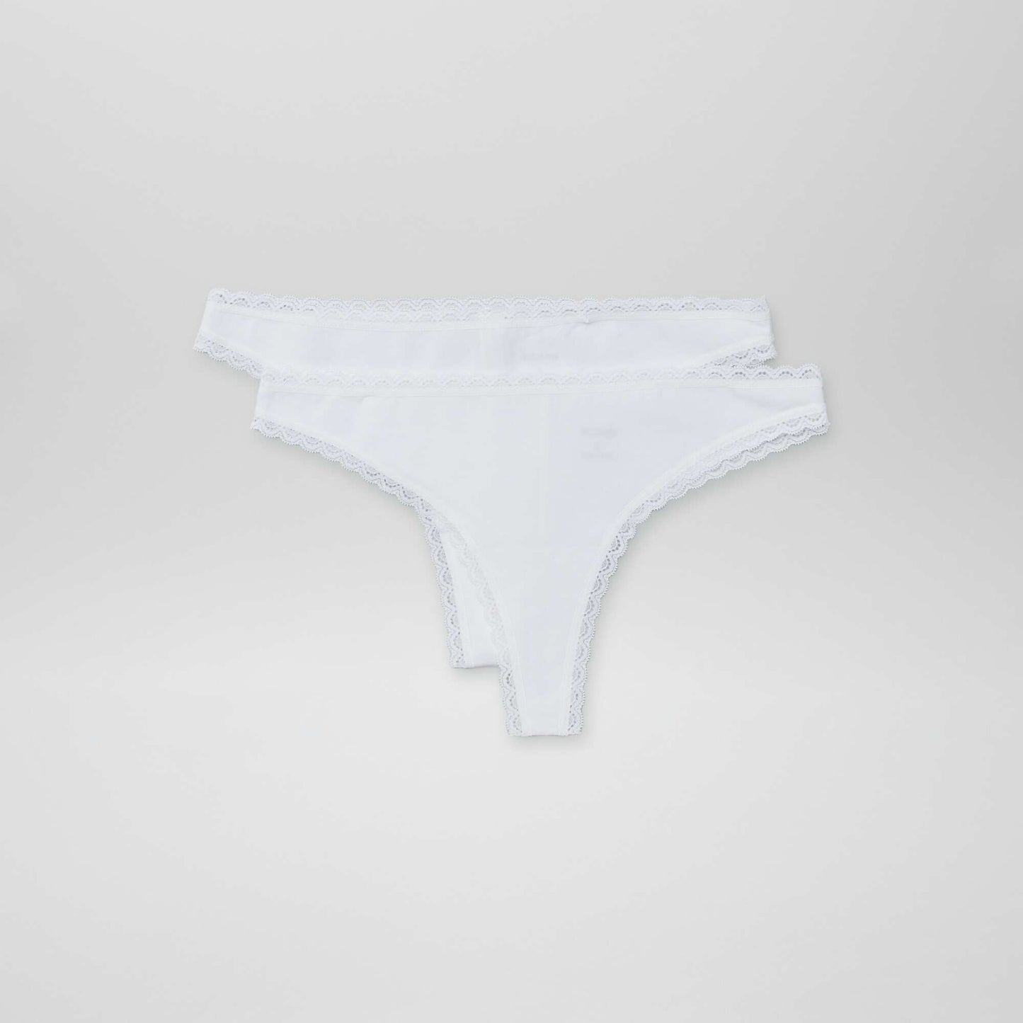 Lot de 2 tangas en coton BLANC