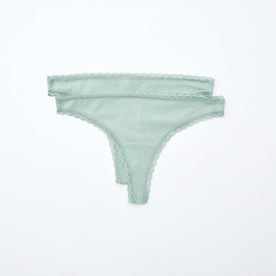 Lot de 2 tangas en coton VERT