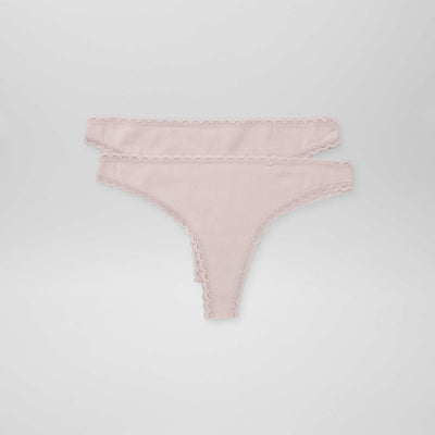 Lot de 2 tangas en coton ROSE
