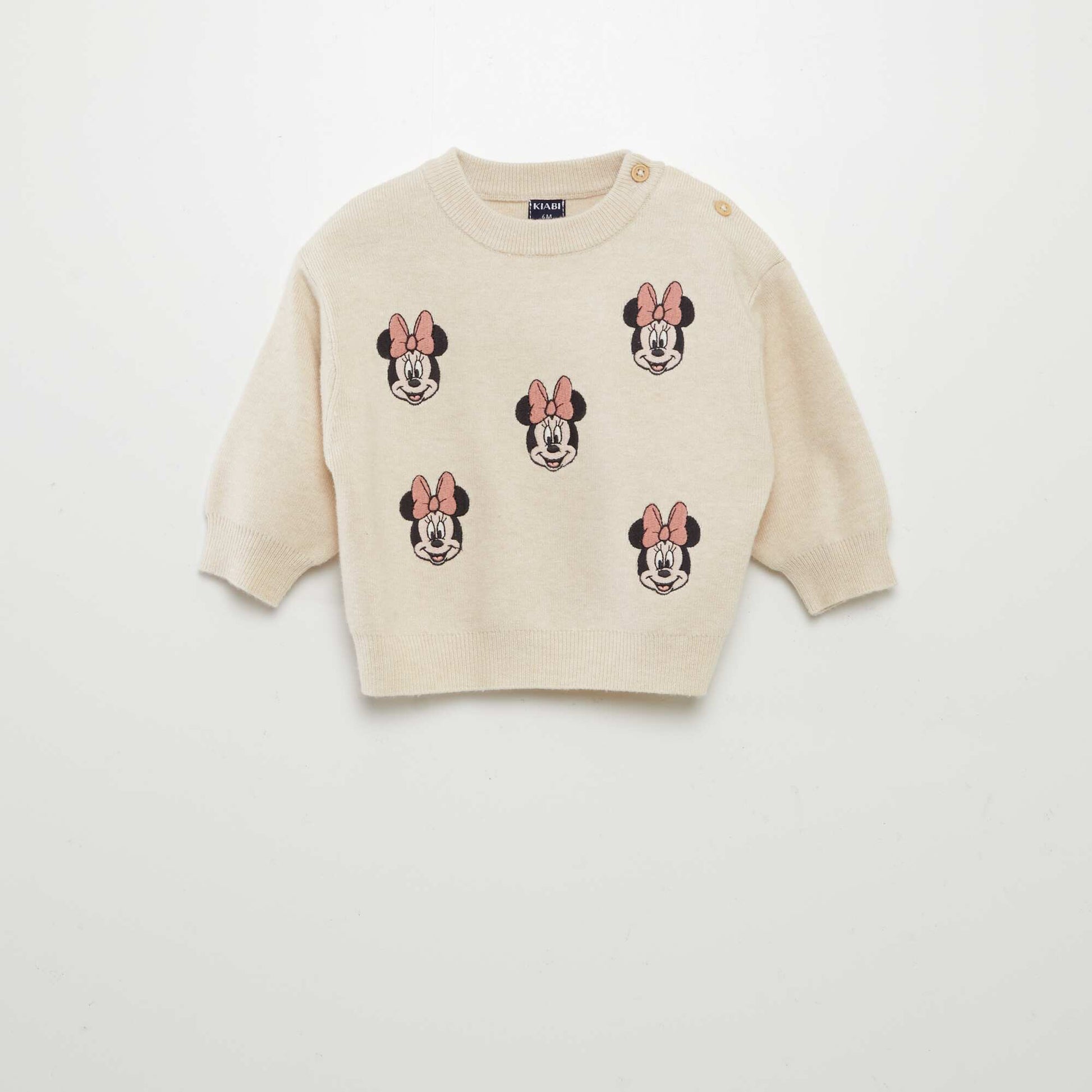 Pull 'Minnie' 'Disney' avec broderies Beige