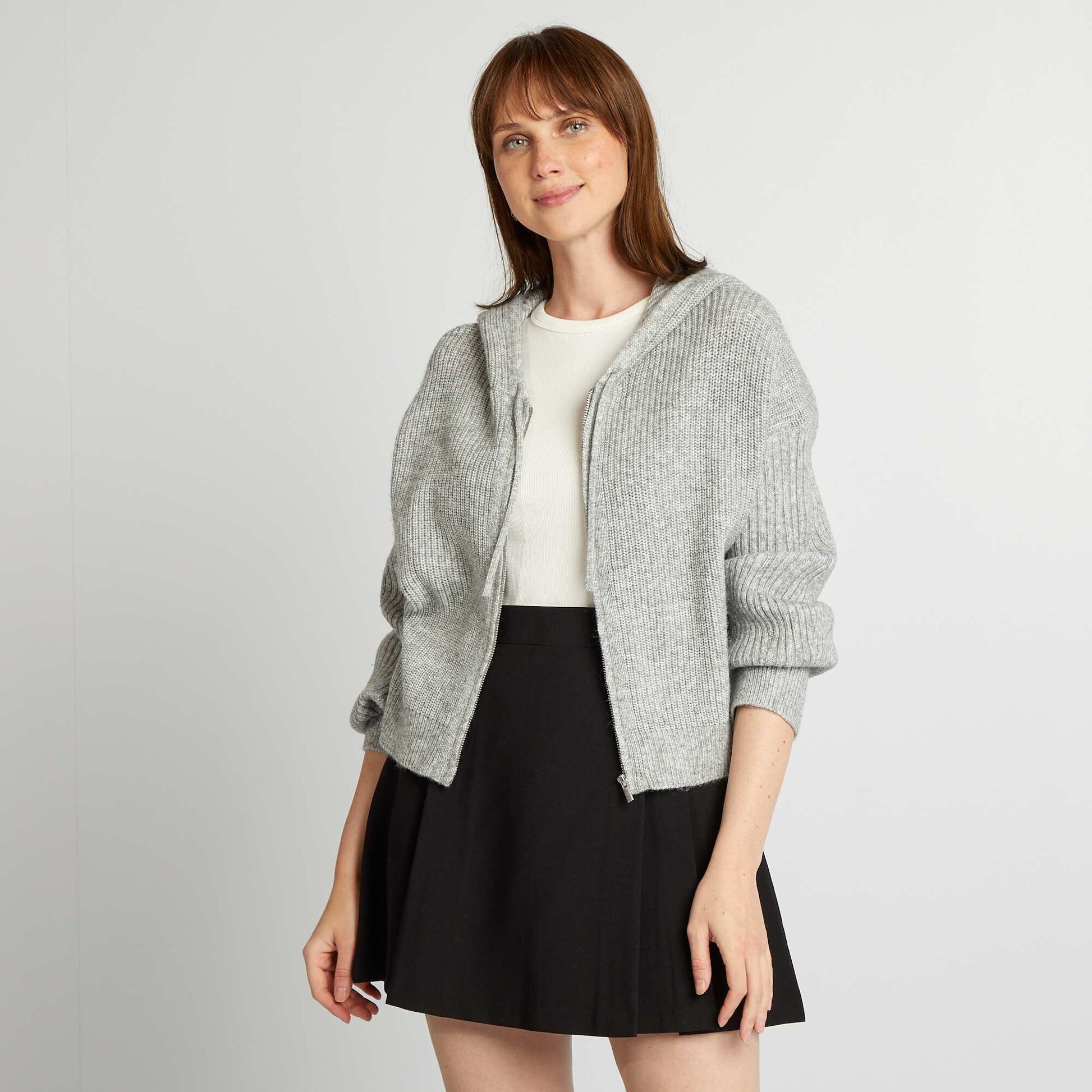 Gilet capuche Gris