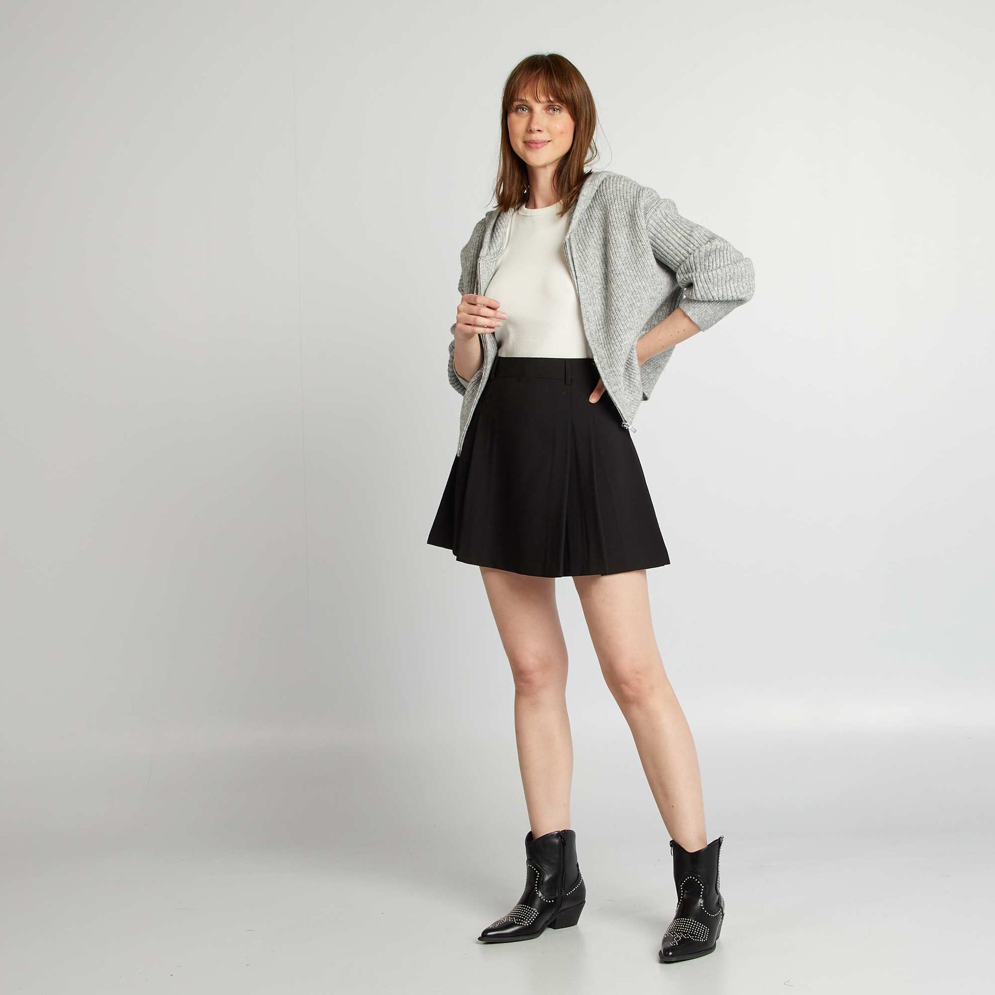 Gilet capuche Gris