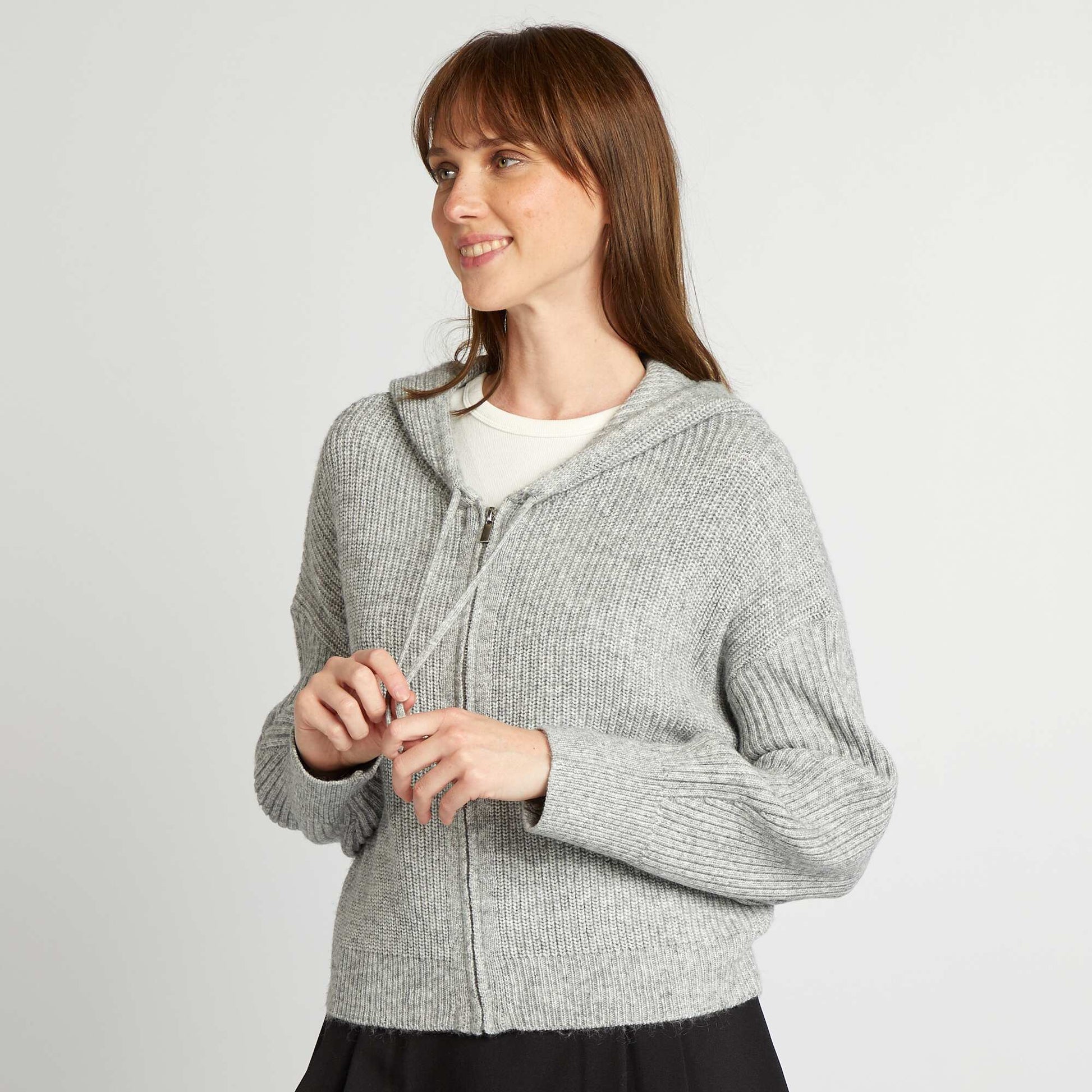 Gilet capuche Gris
