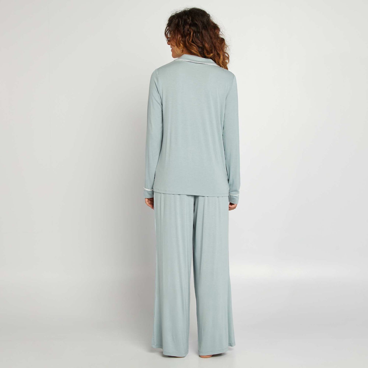 Pyjama chemise + pantalon en jersey - 2 pièces Bleu