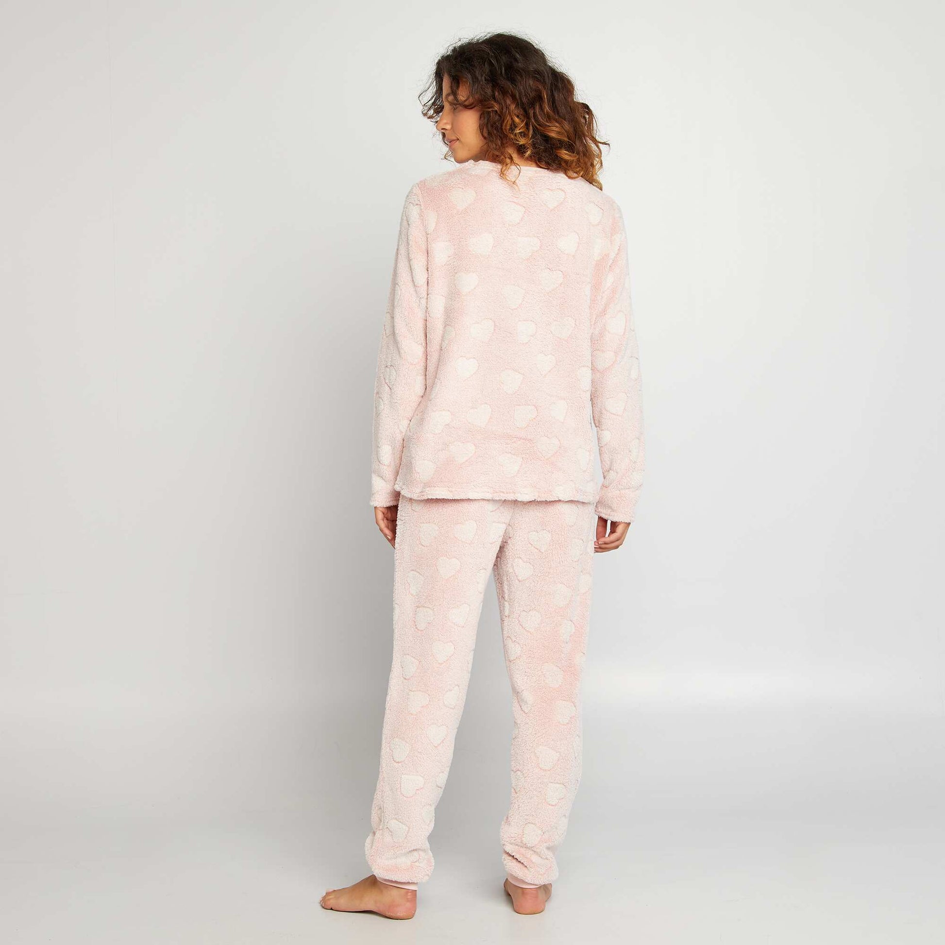 Pyjama en polaire motif - 2 pi ces Rose