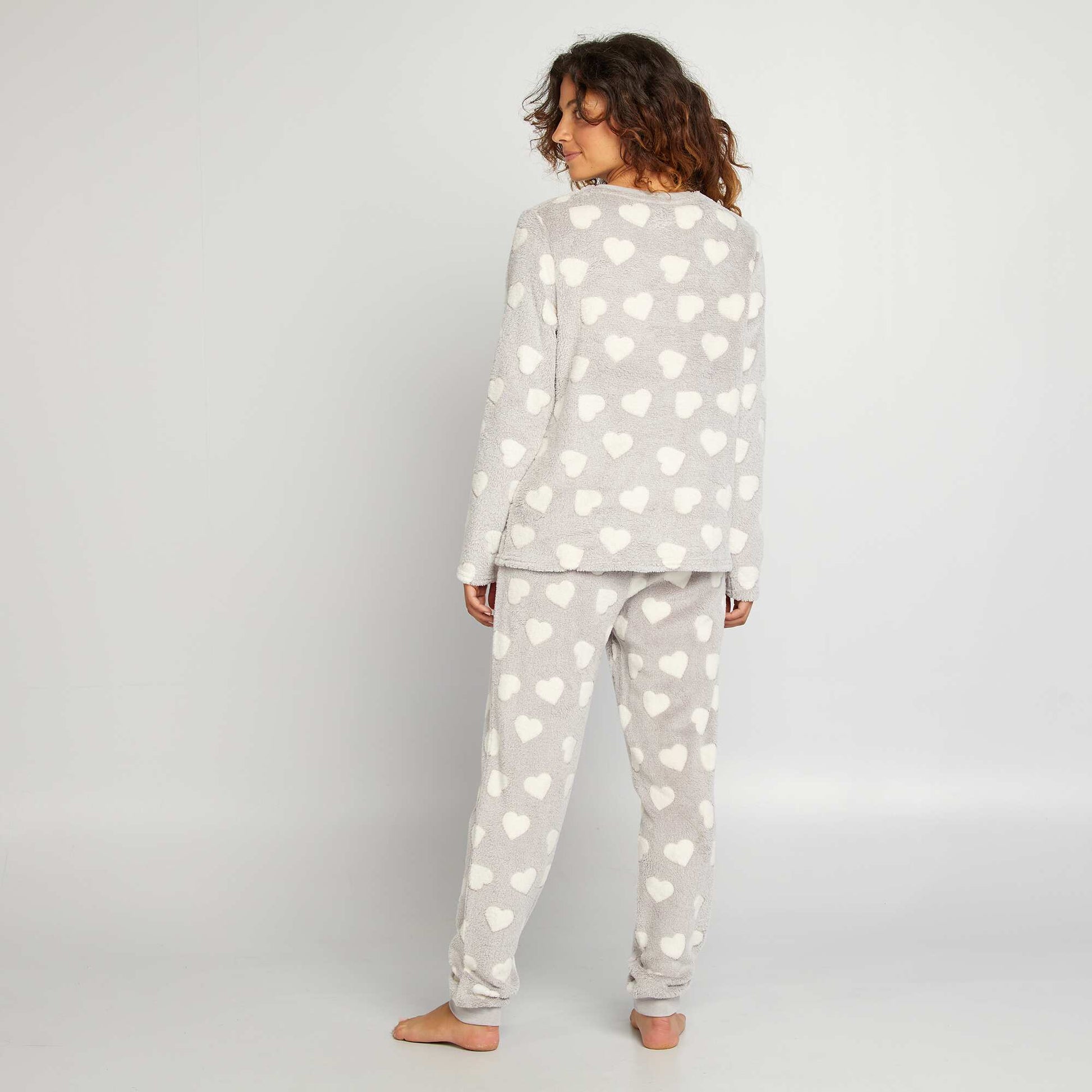 Pyjama en polaire motif - 2 pi ces Gris