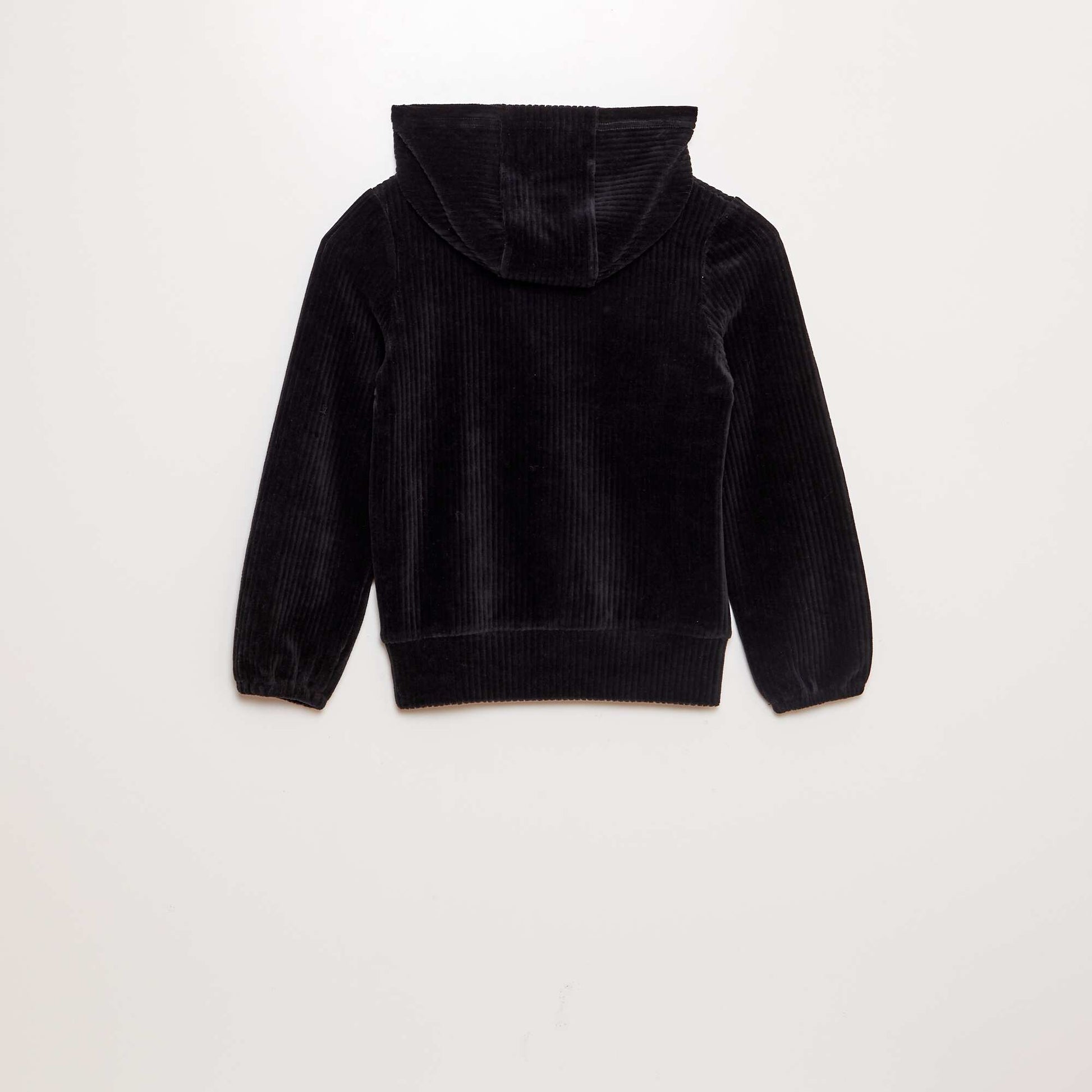 Sweat capuche en velours c tel noir