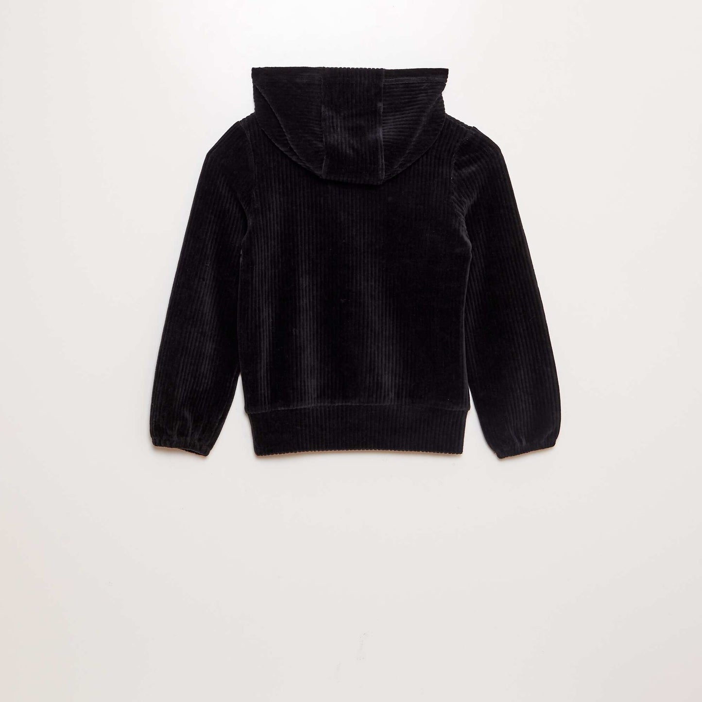 Sweat capuche en velours c tel noir